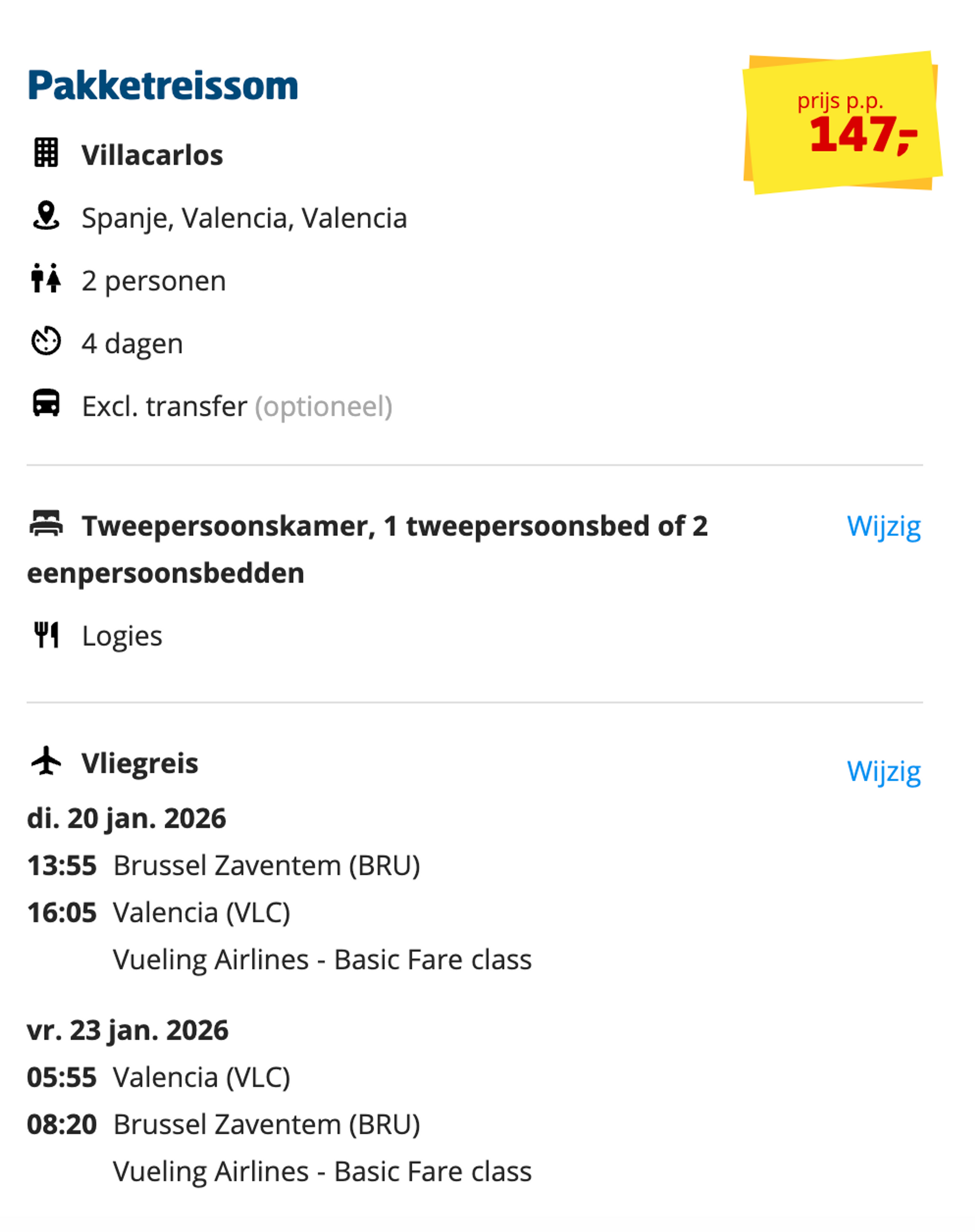 Boekingsvoorbeeld