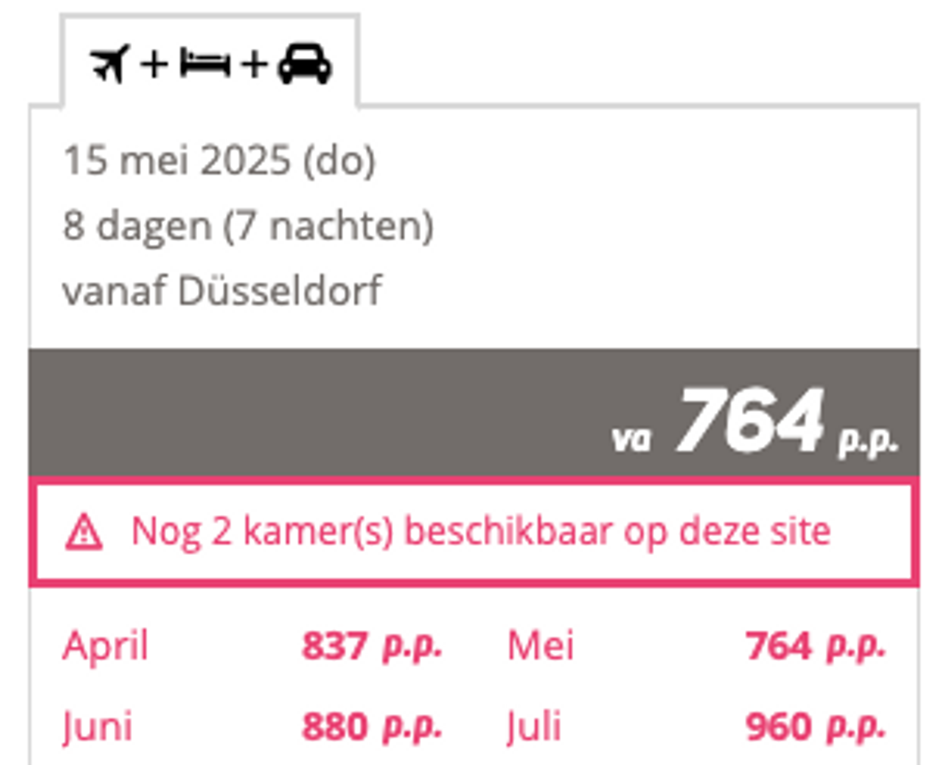 Boekingsvoorbeeld
