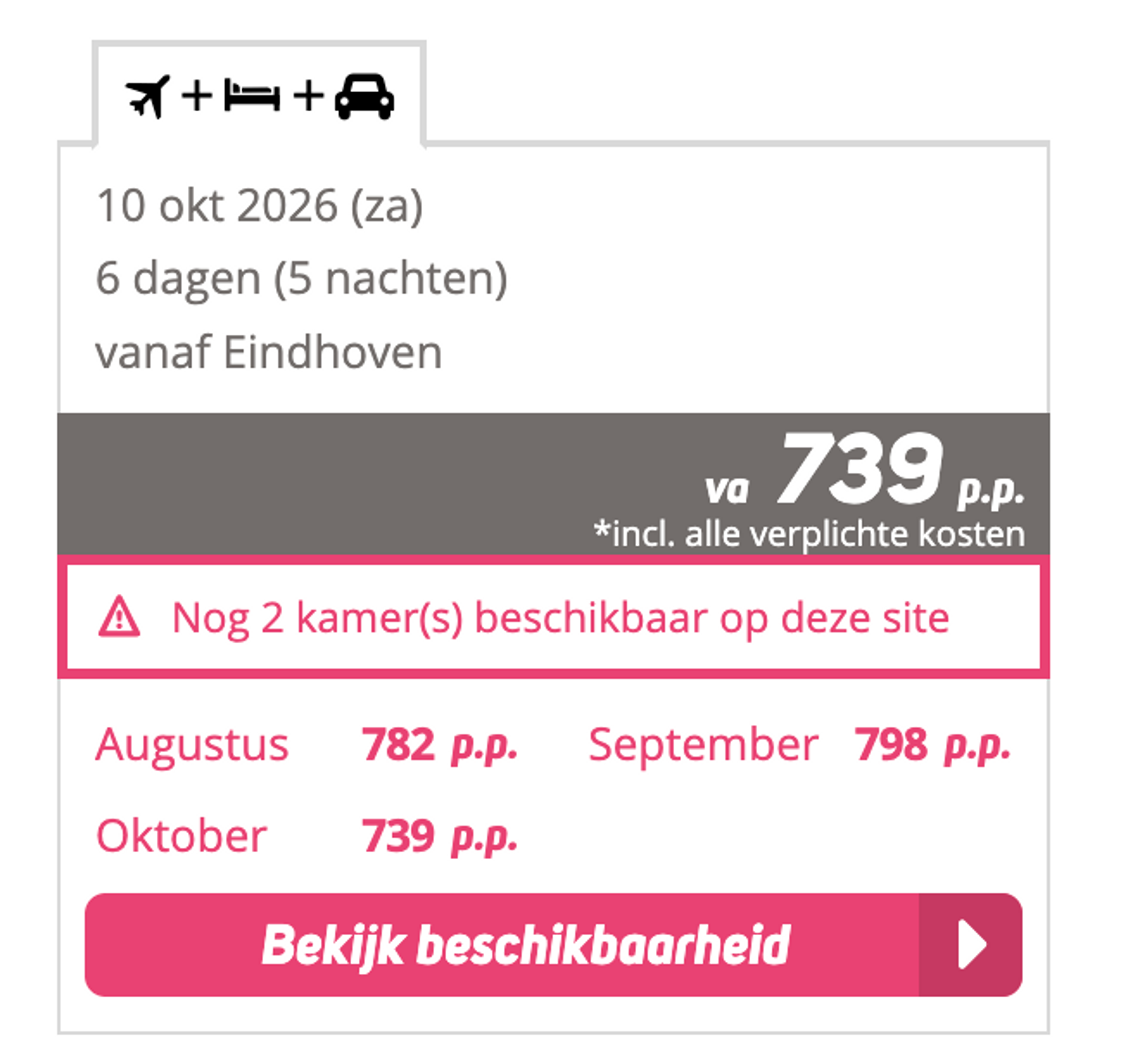 Boekingsvoorbeeld