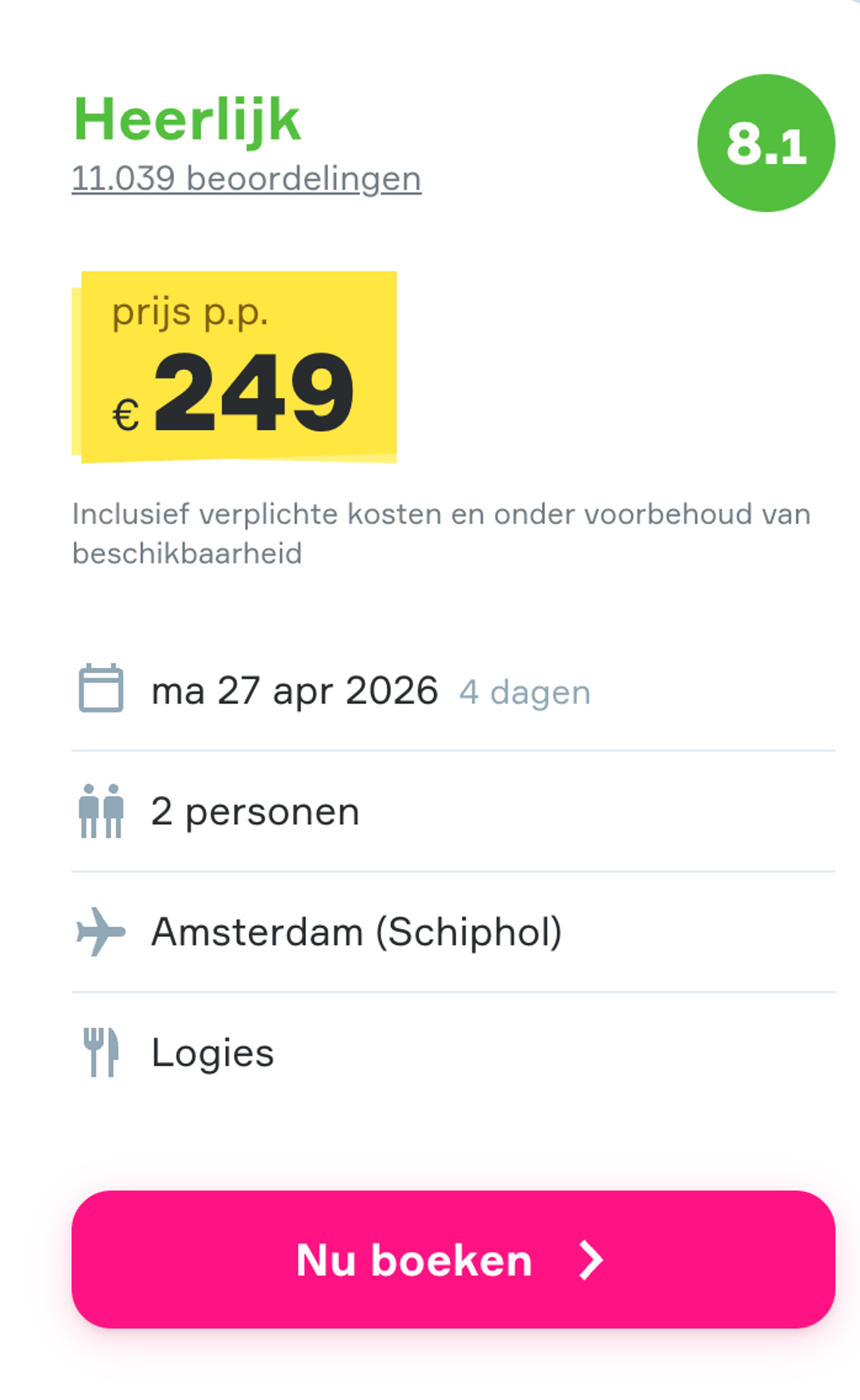 Boekingsvoorbeeld