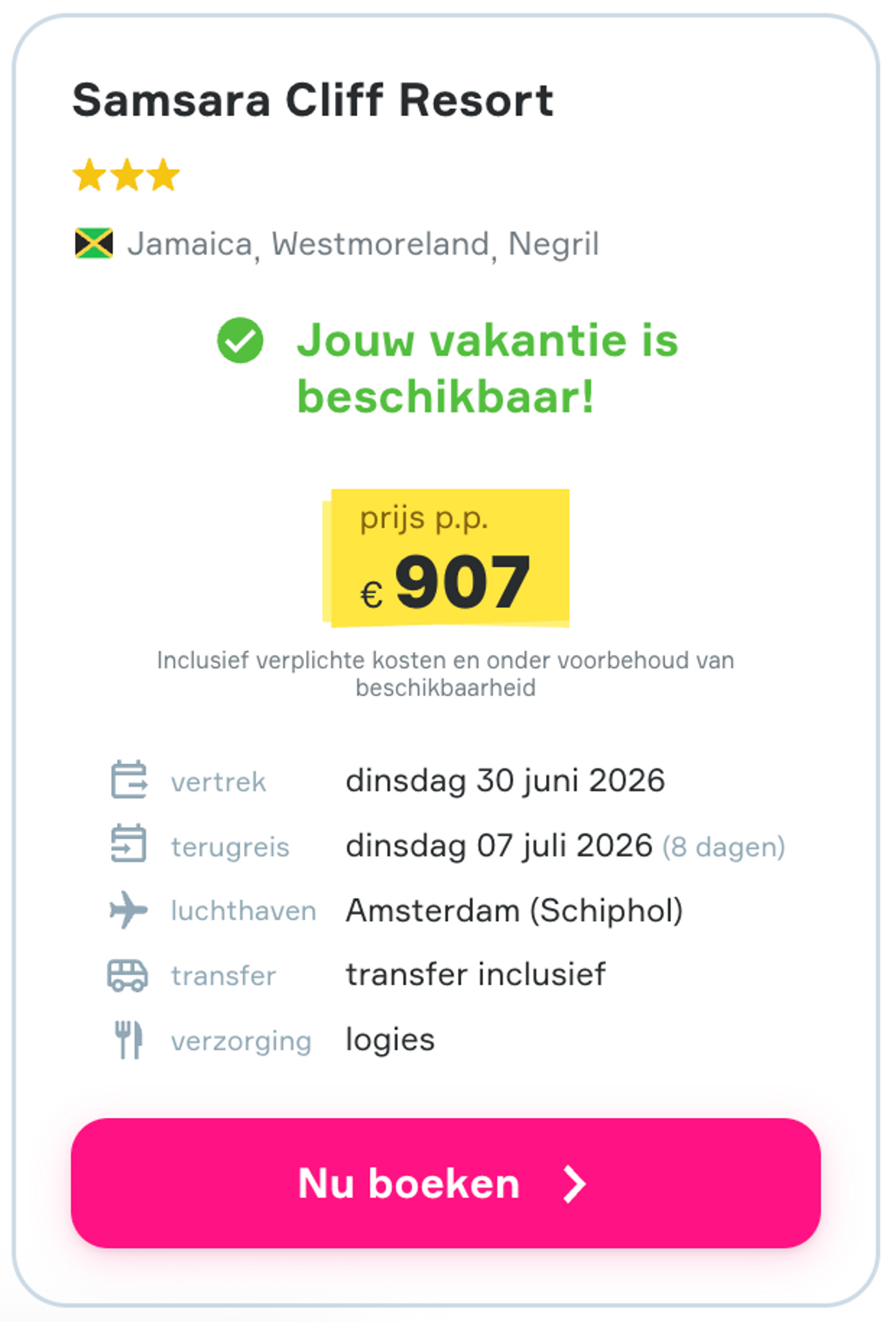 Boekingsvoorbeeld