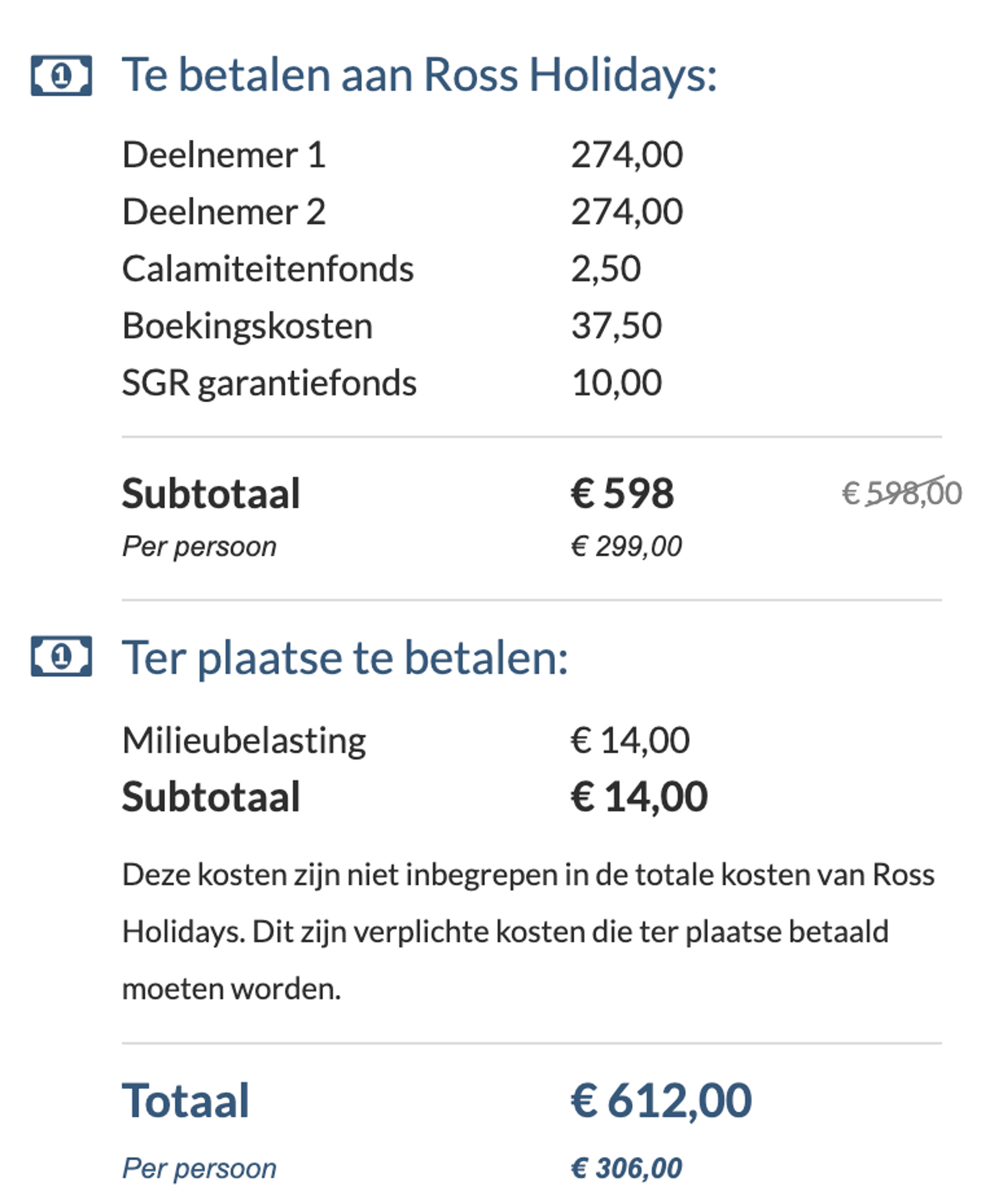 Boekingsvoorbeeld
