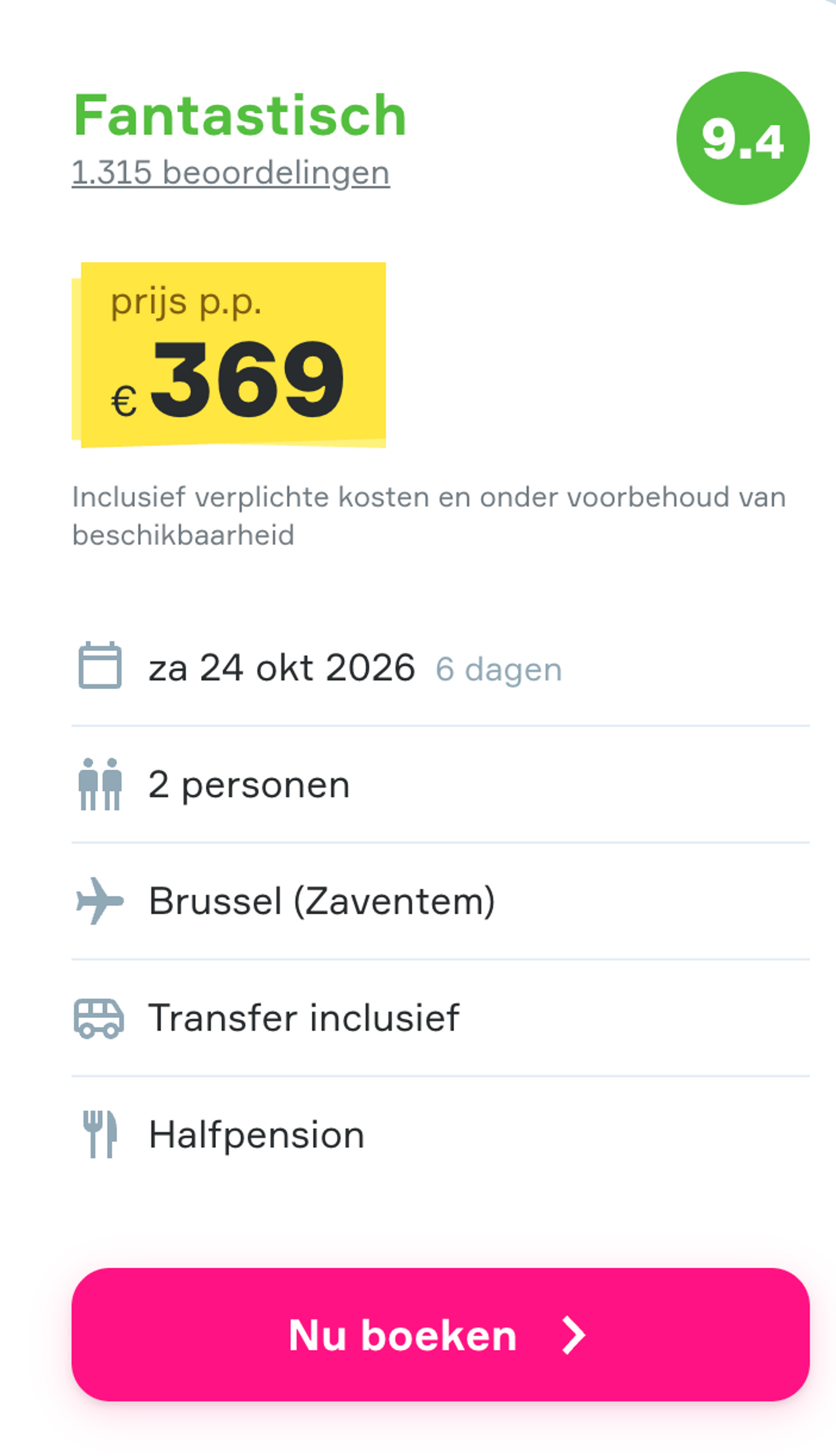 Boekingsvoorbeeld