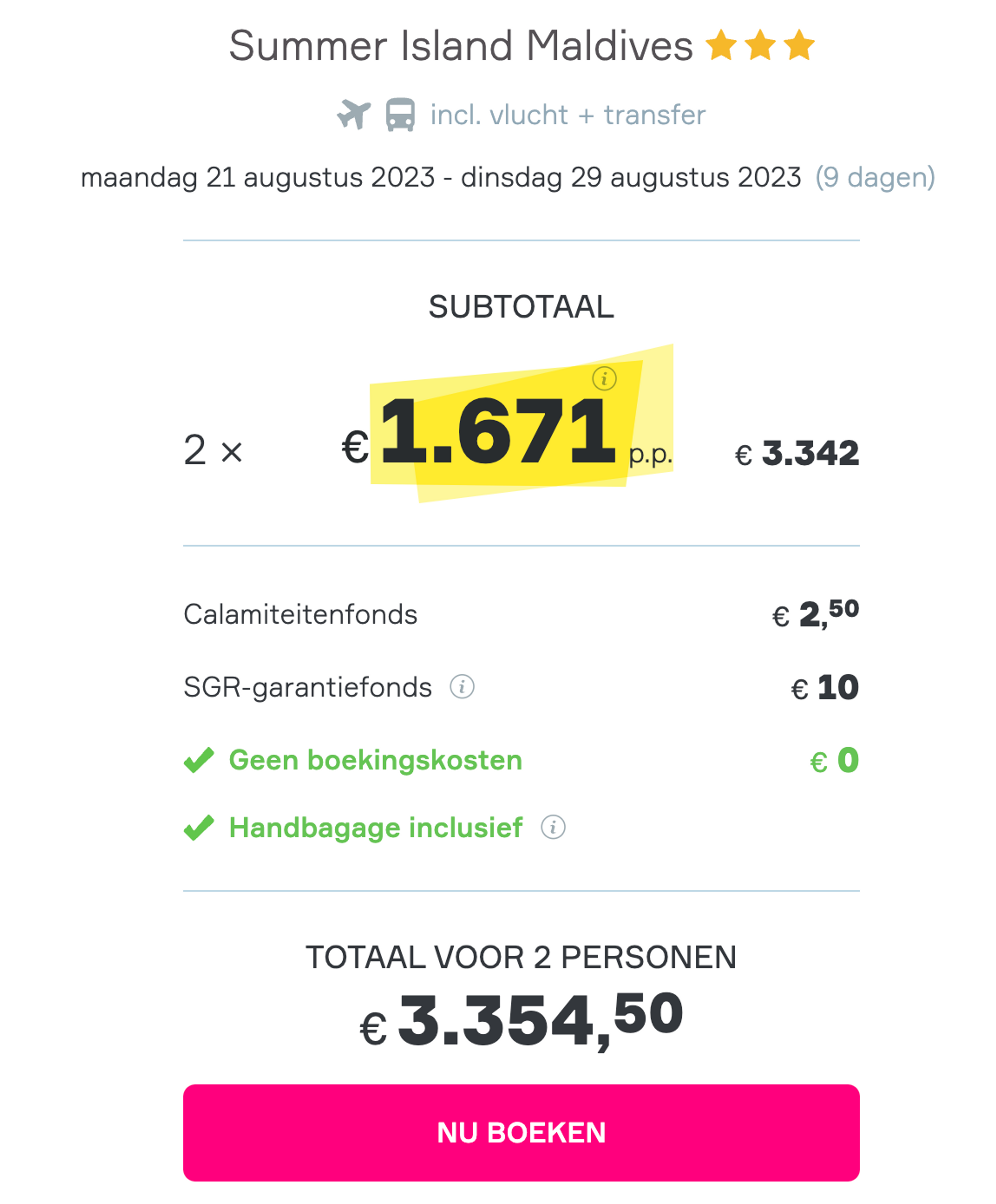 Boekingsvoorbeeld