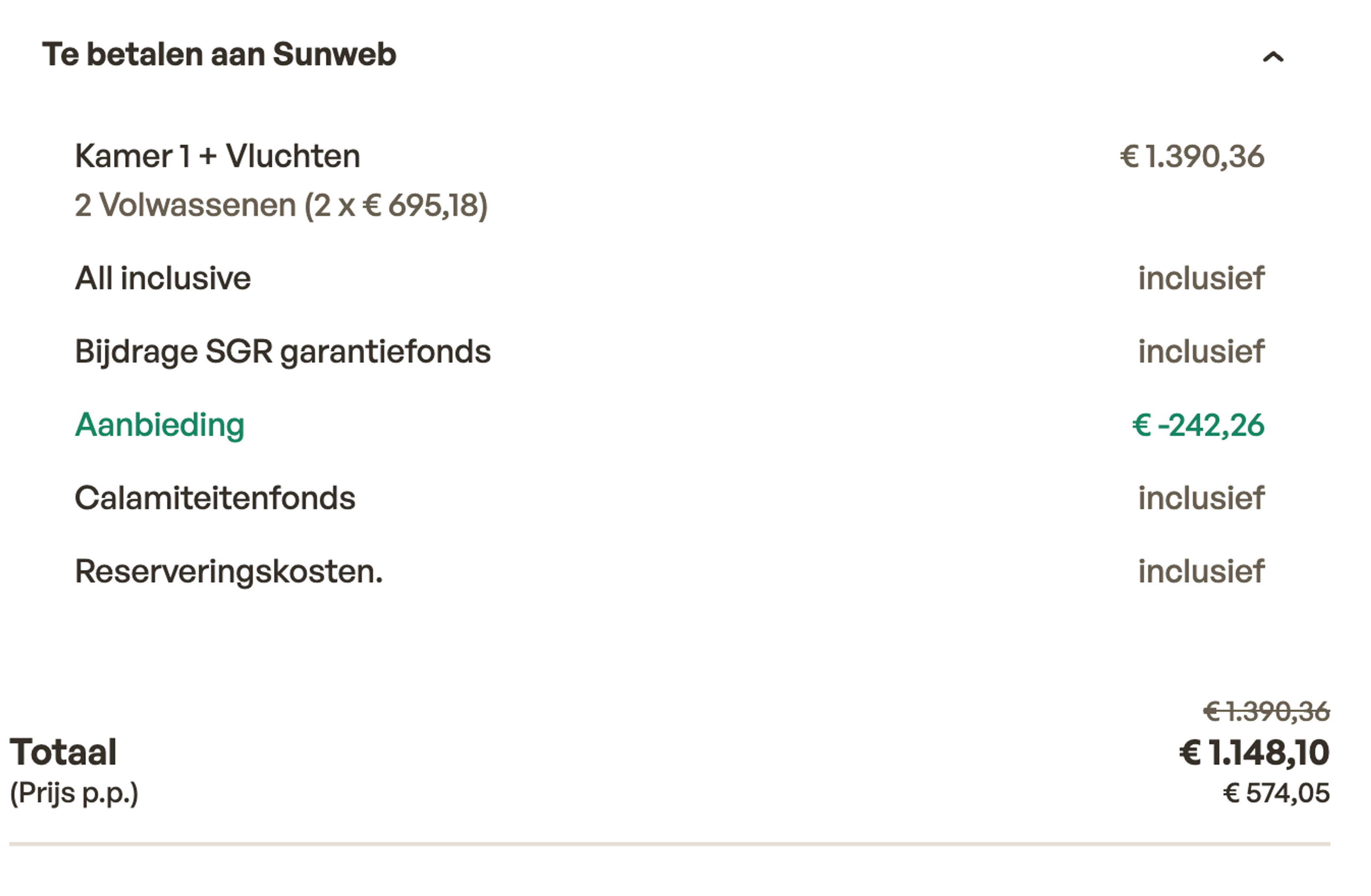 Boekingsvoorbeeld