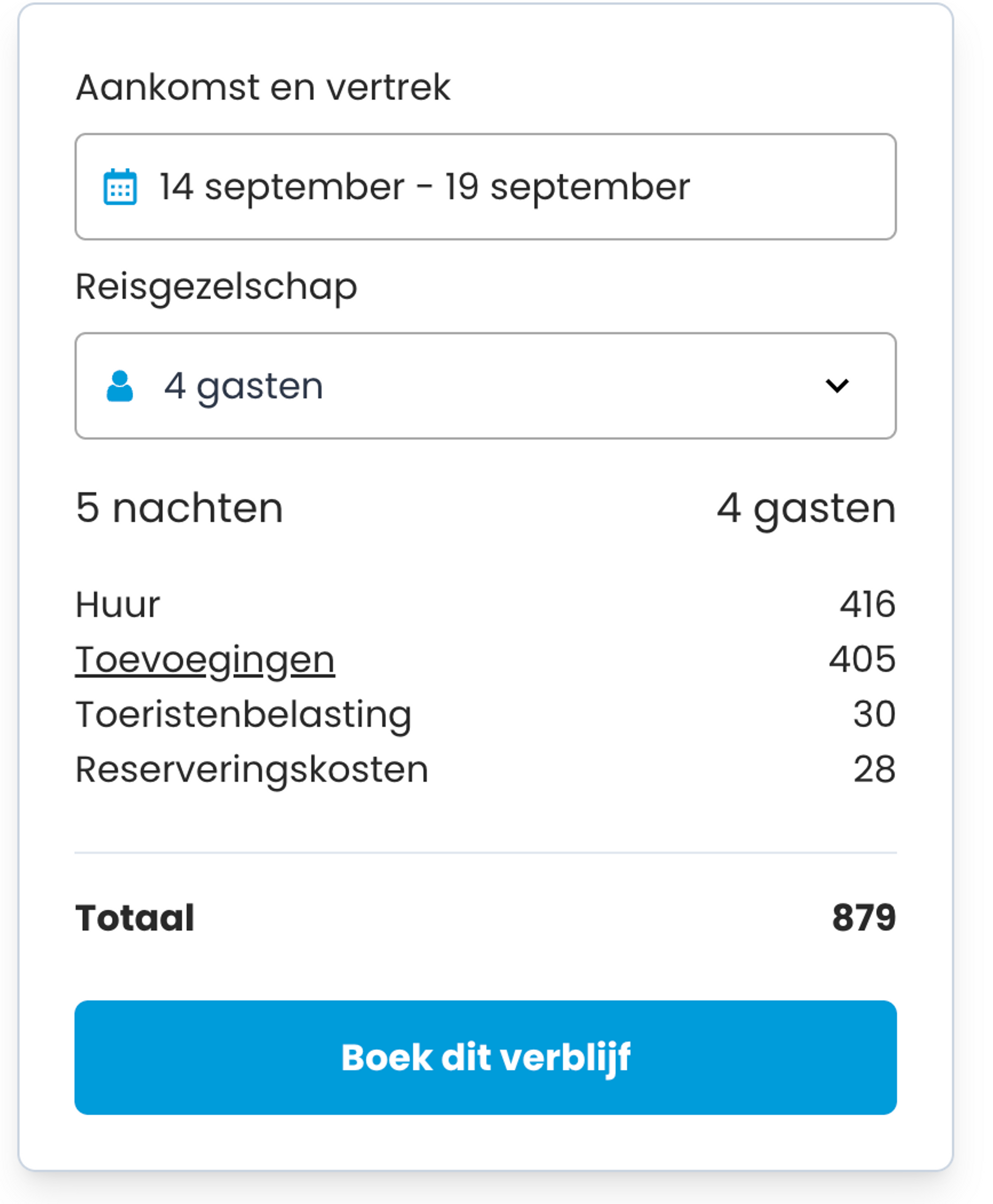 Boekingsvoorbeeld