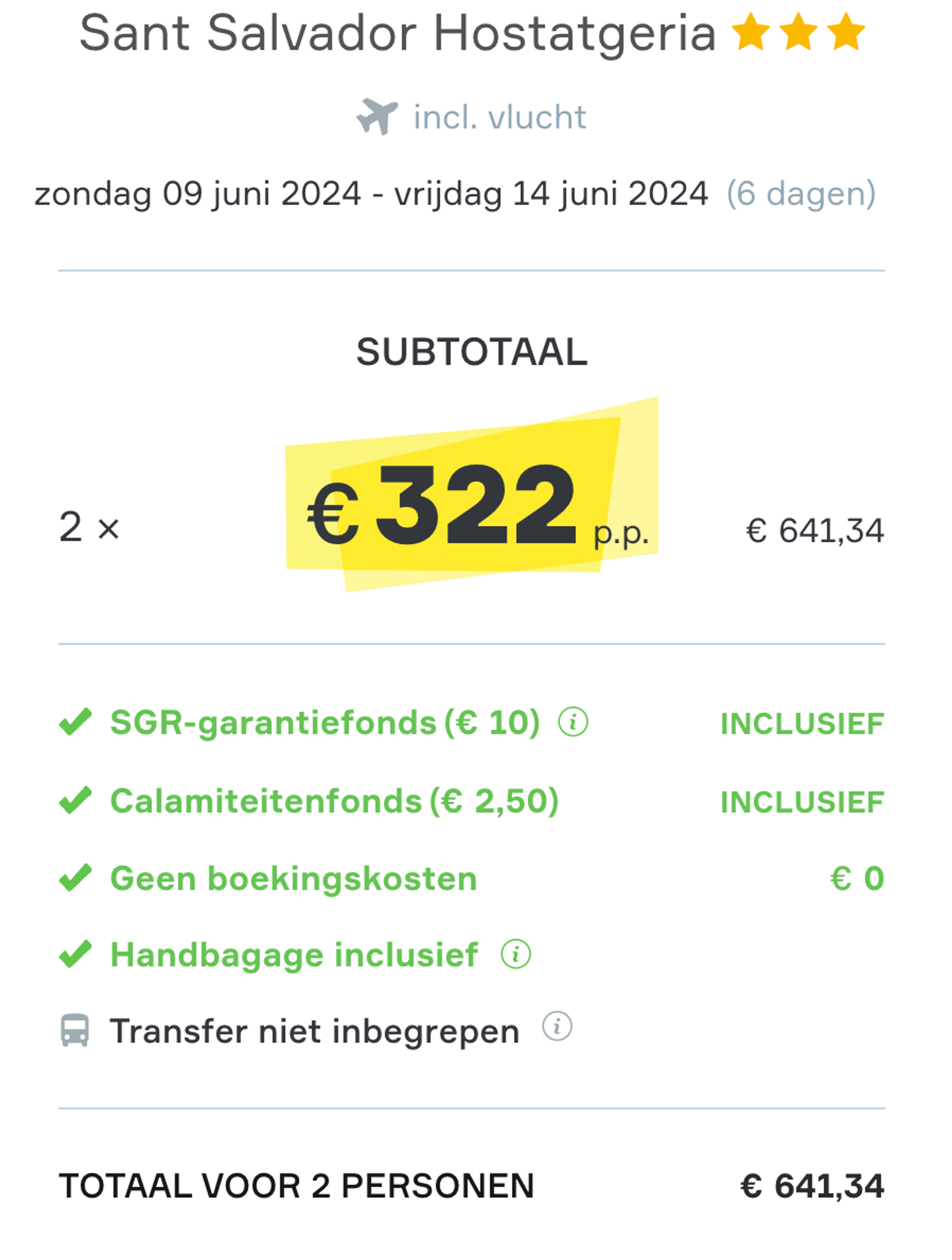 Boekingsvoorbeeld