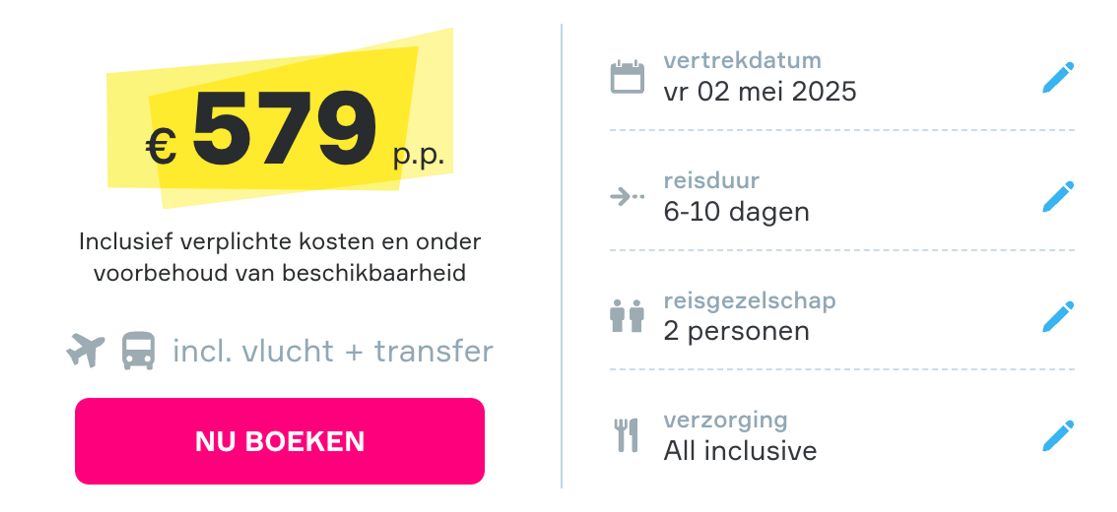 Boekingsvoorbeeld