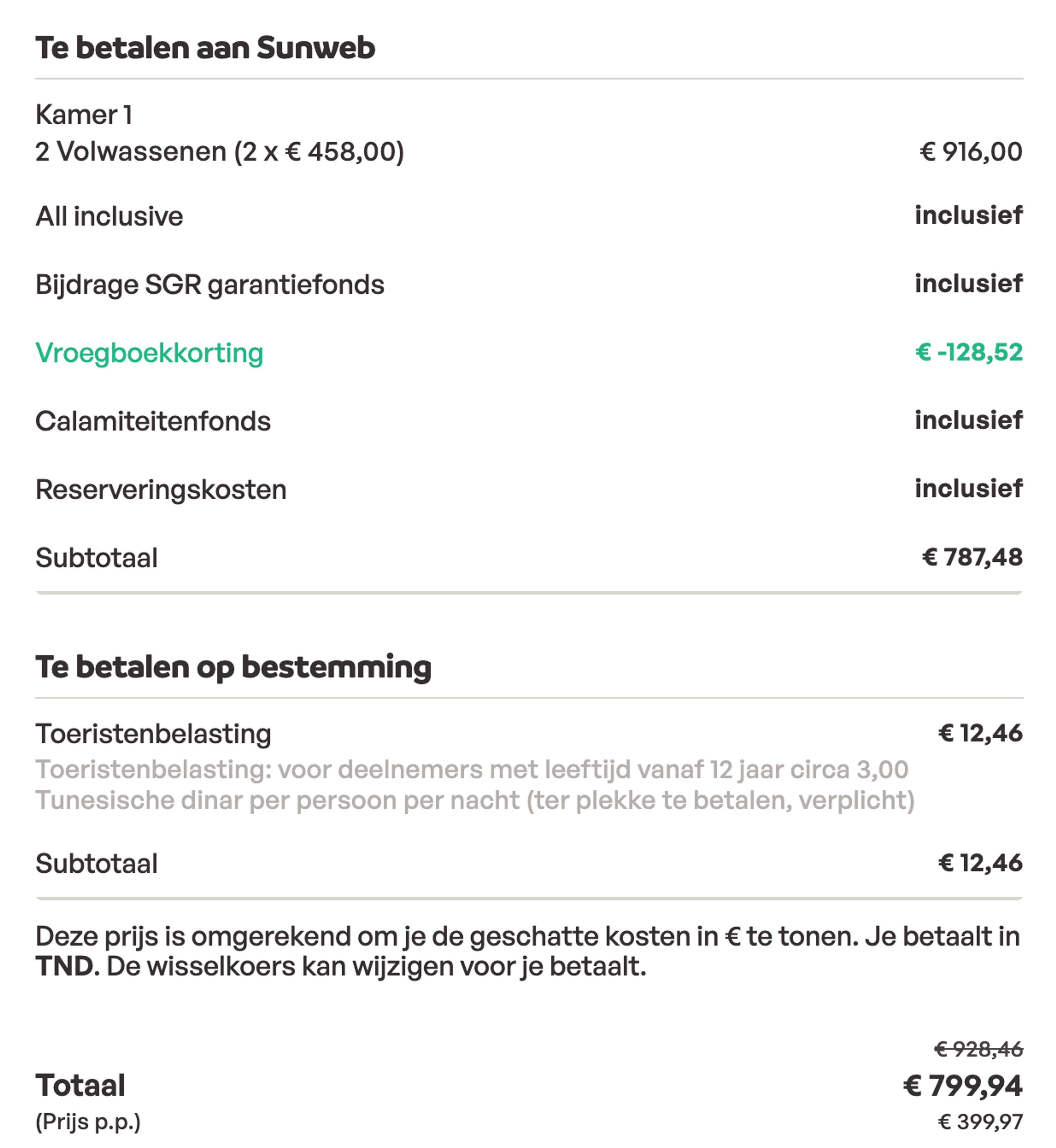 Boekingsvoorbeeld