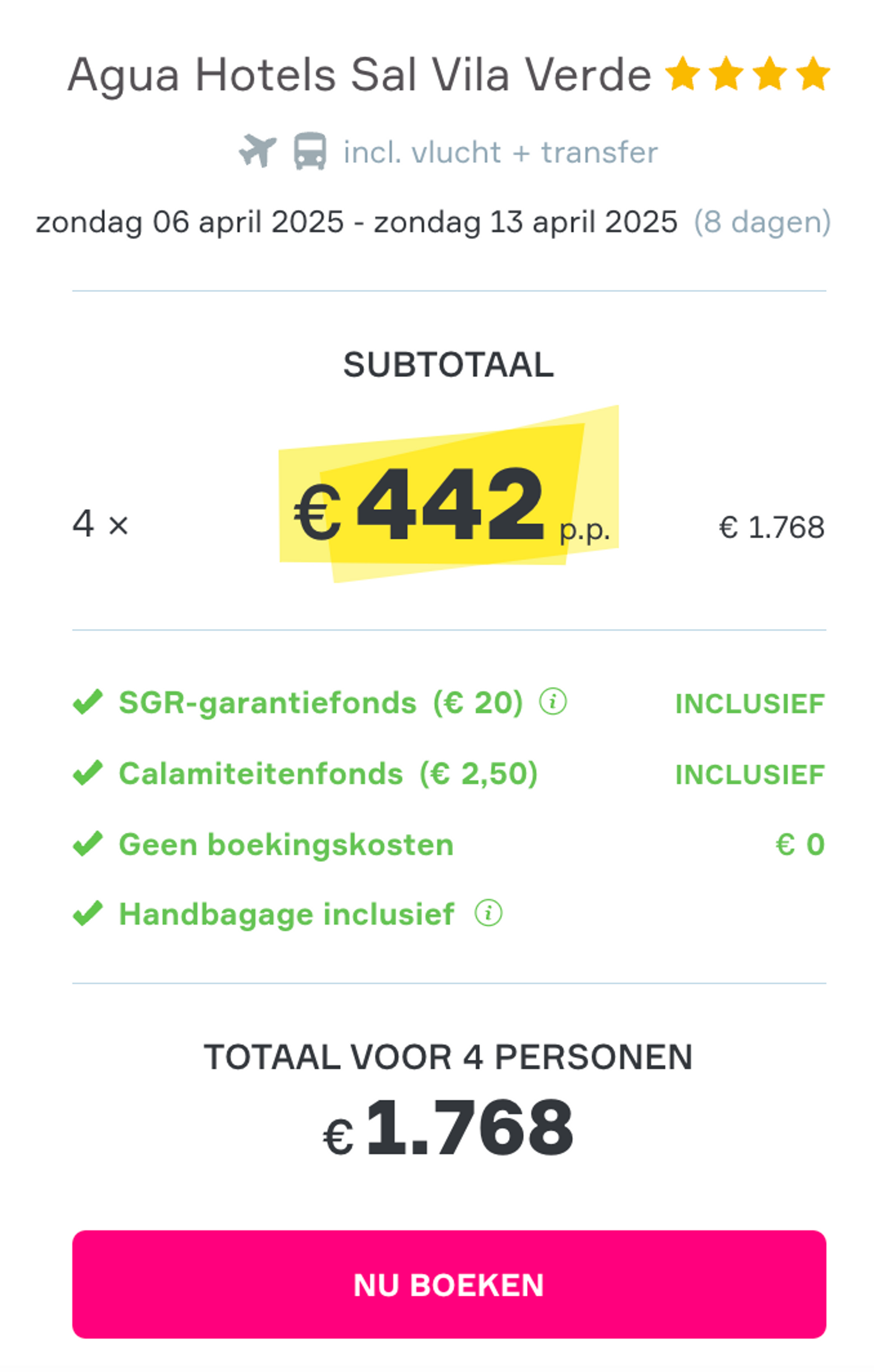 Boekingsvoorbeeld