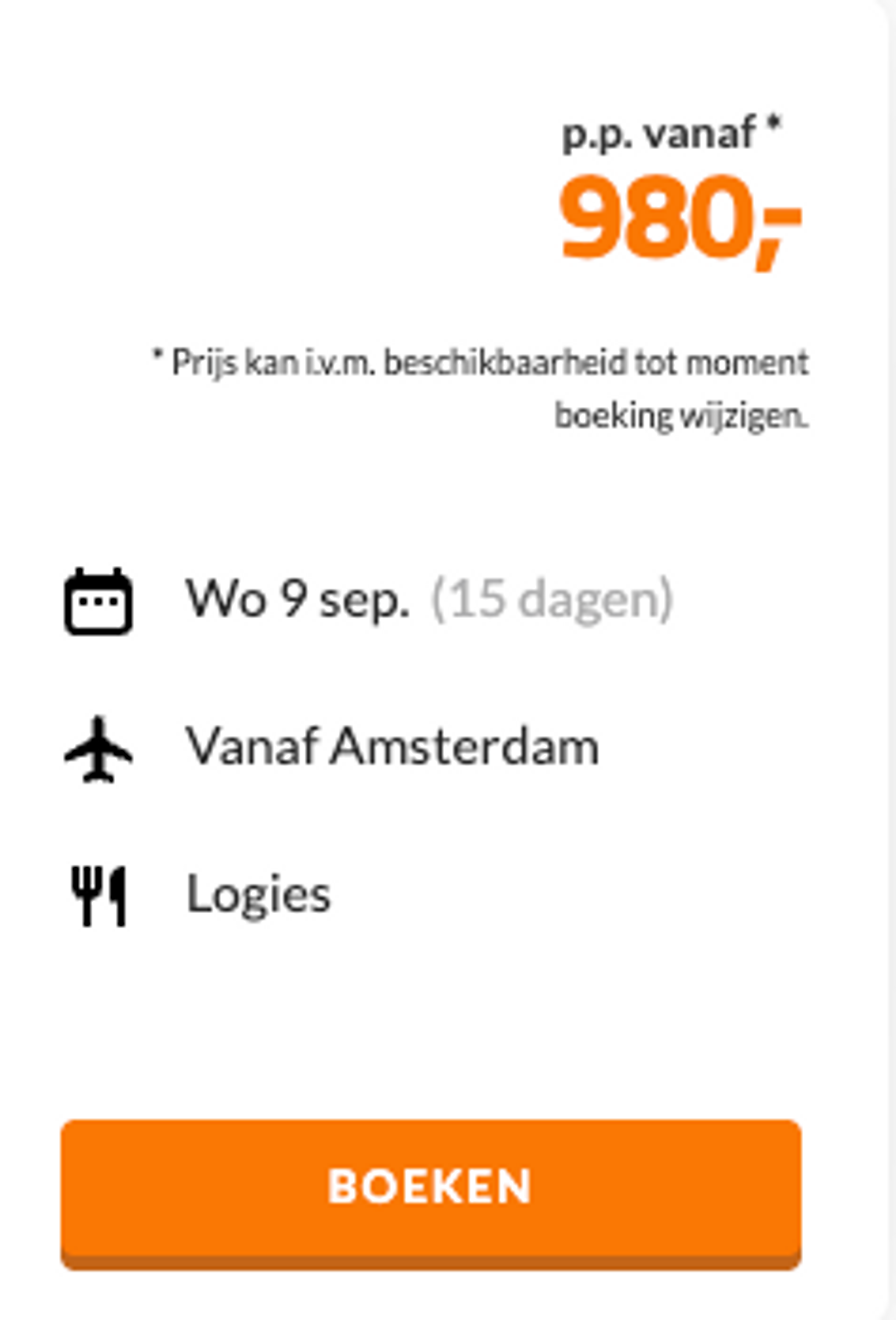 Boekingsvoorbeeld