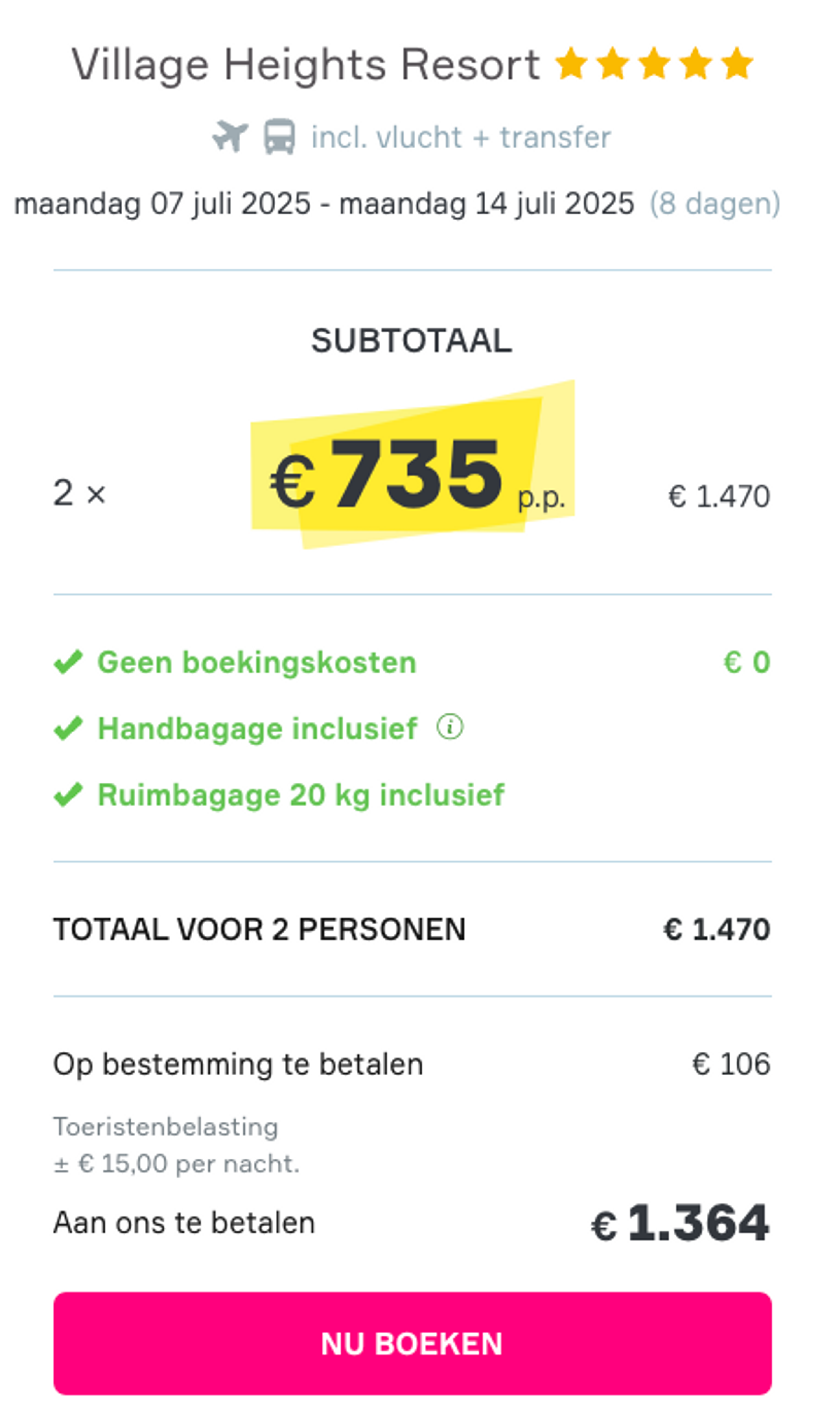 Boekingsvoorbeeld