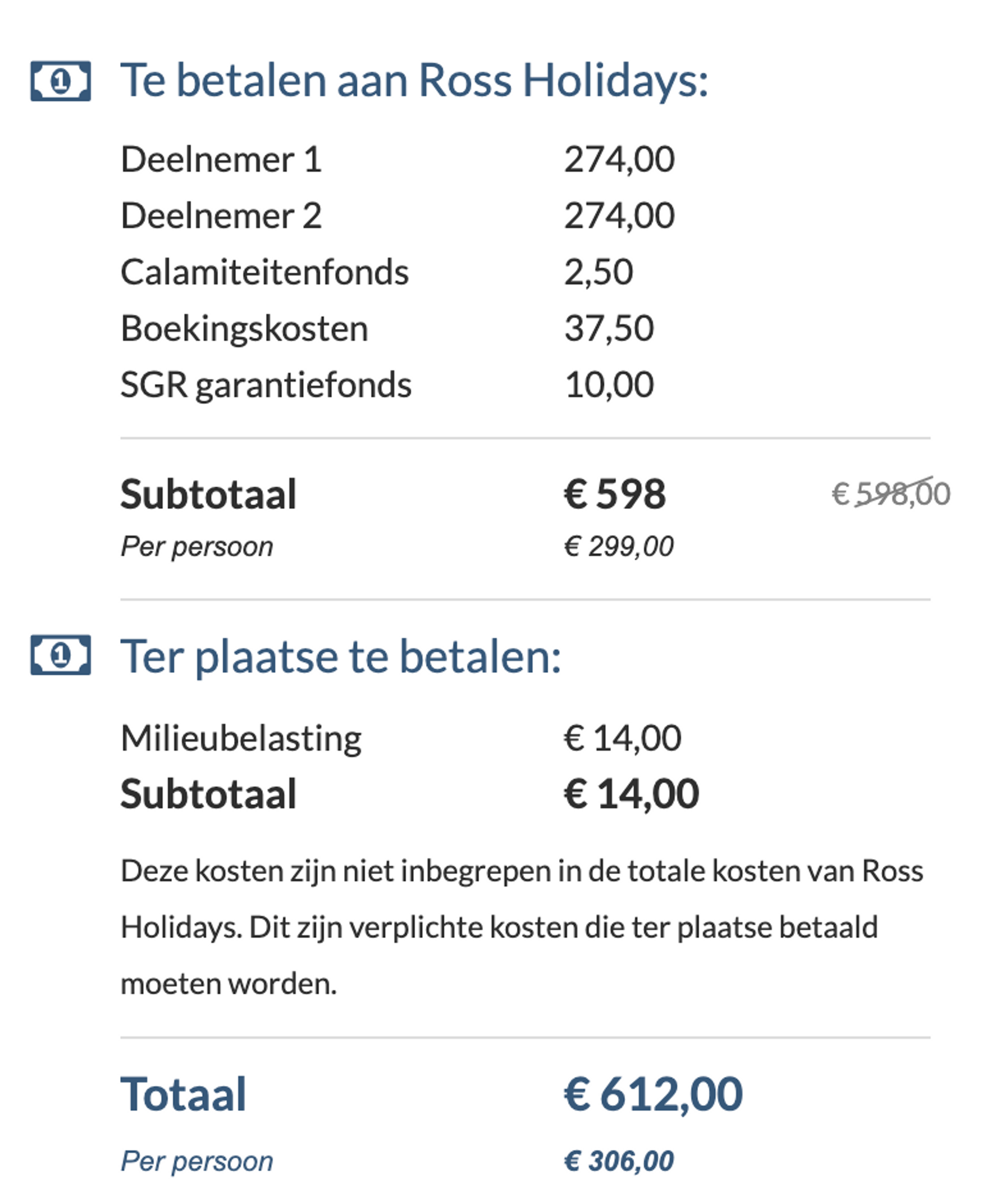 Boekingsvoorbeeld