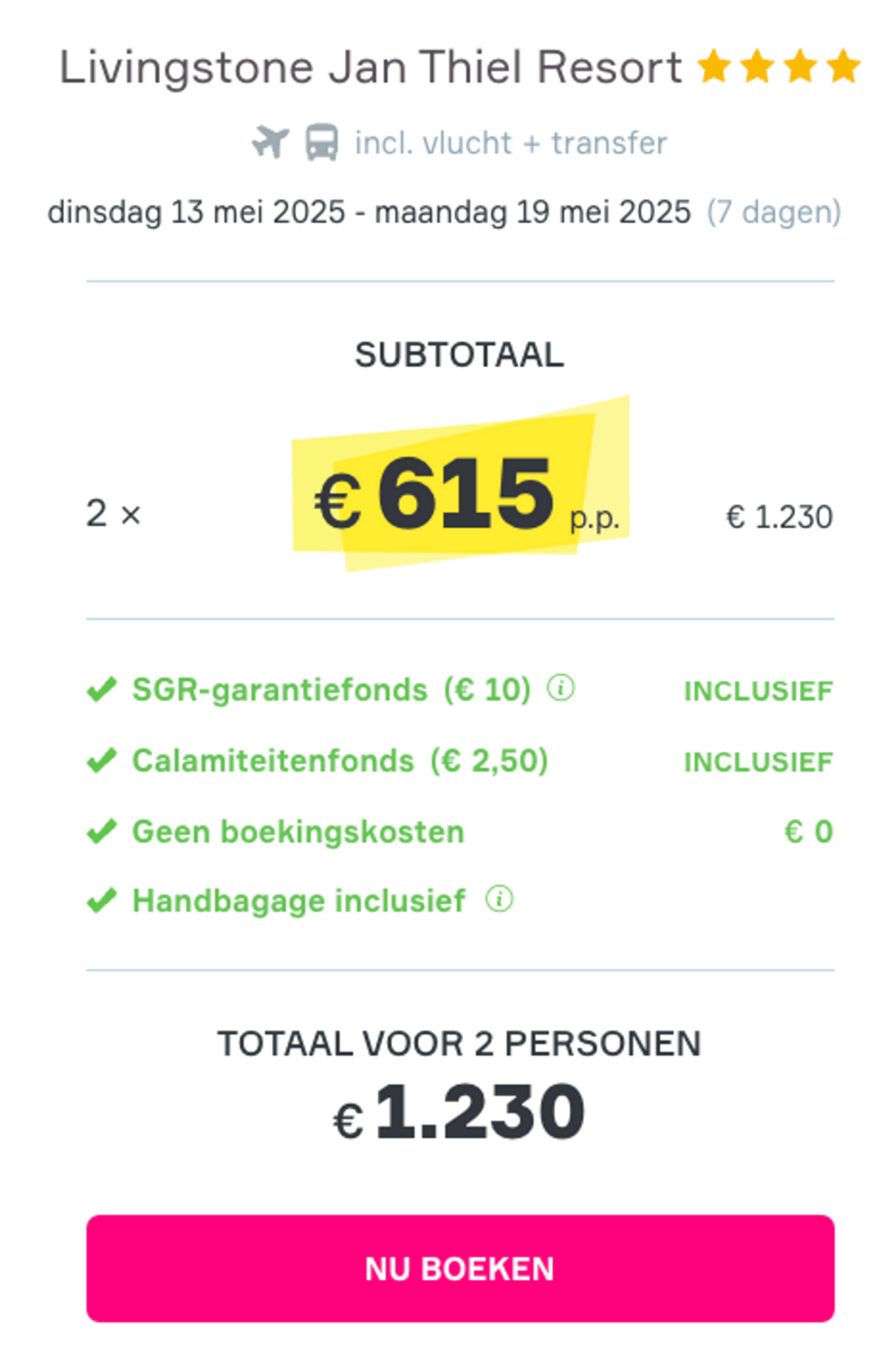 Boekingsvoorbeeld
