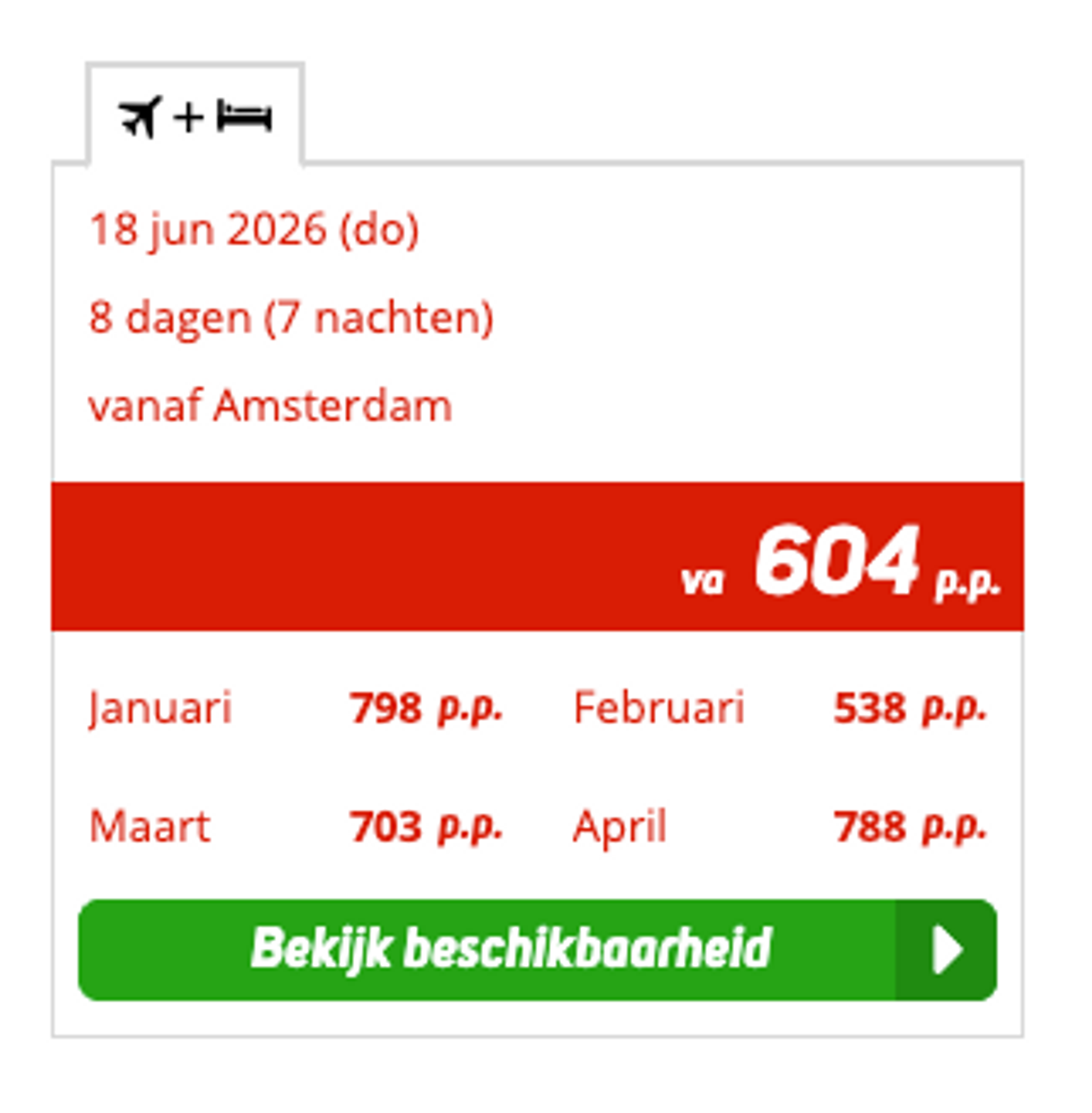 Boekingsvoorbeeld