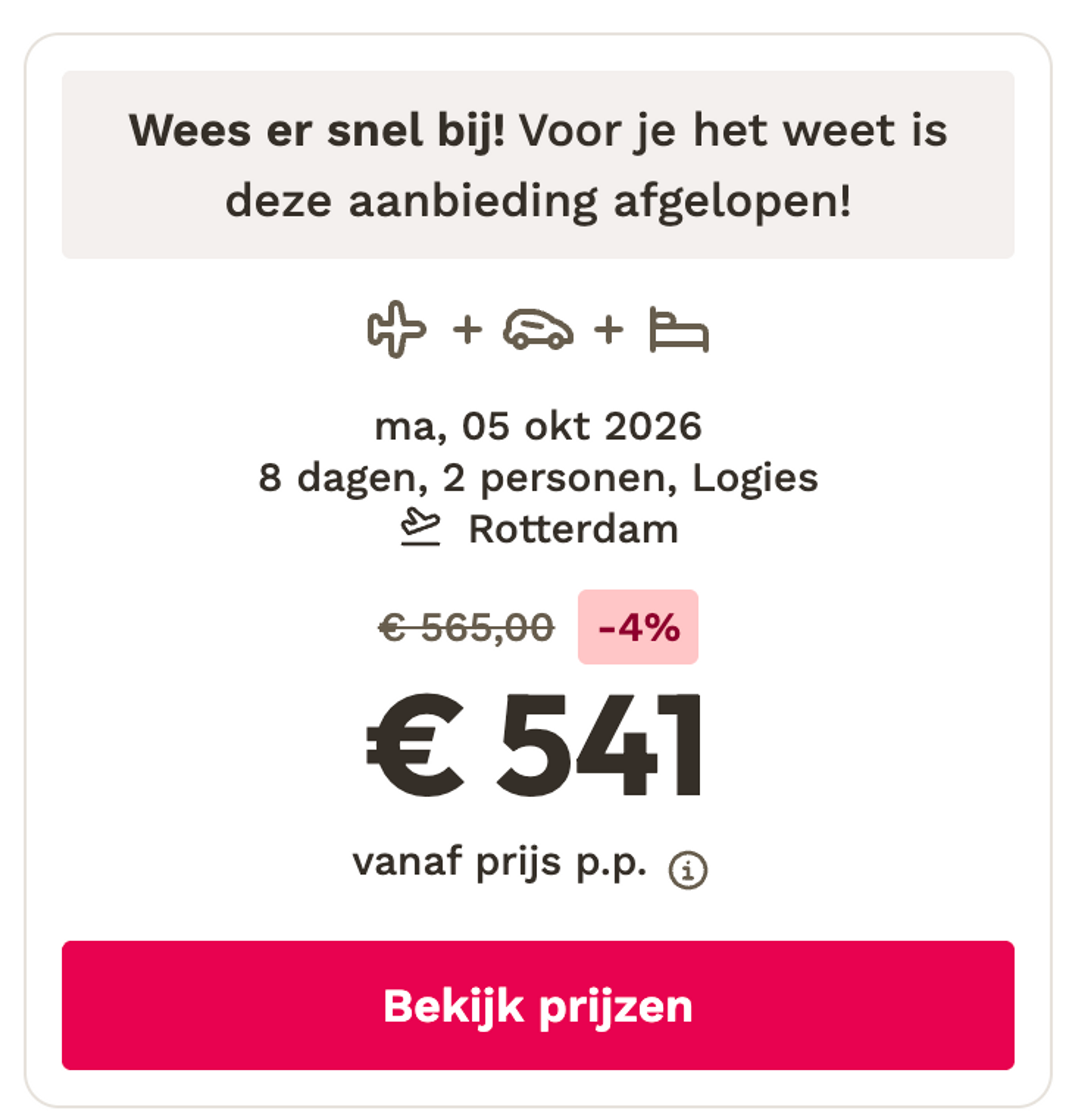 Boekingsvoorbeeld