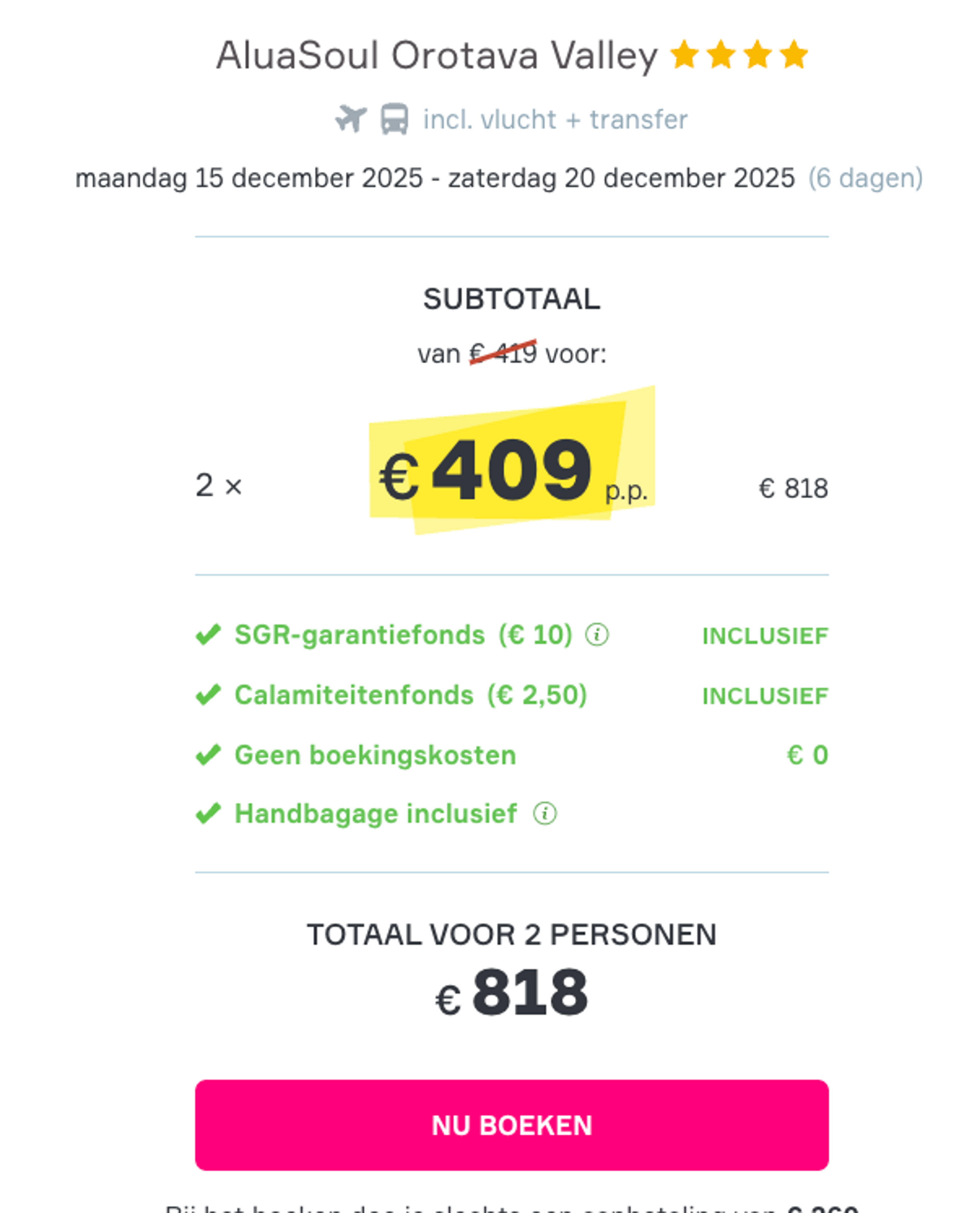 Boekingsvoorbeeld