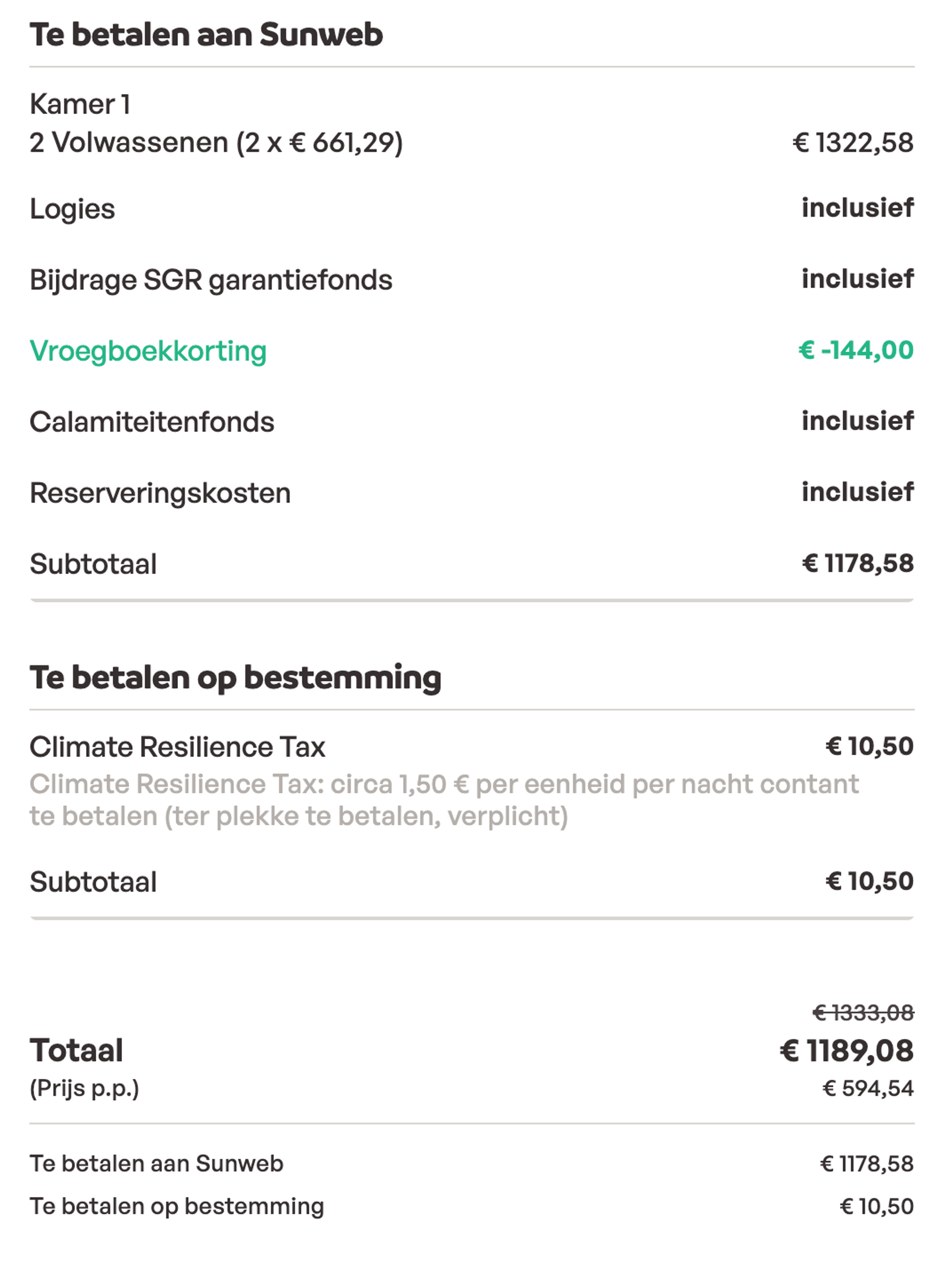 Boekingsvoorbeeld