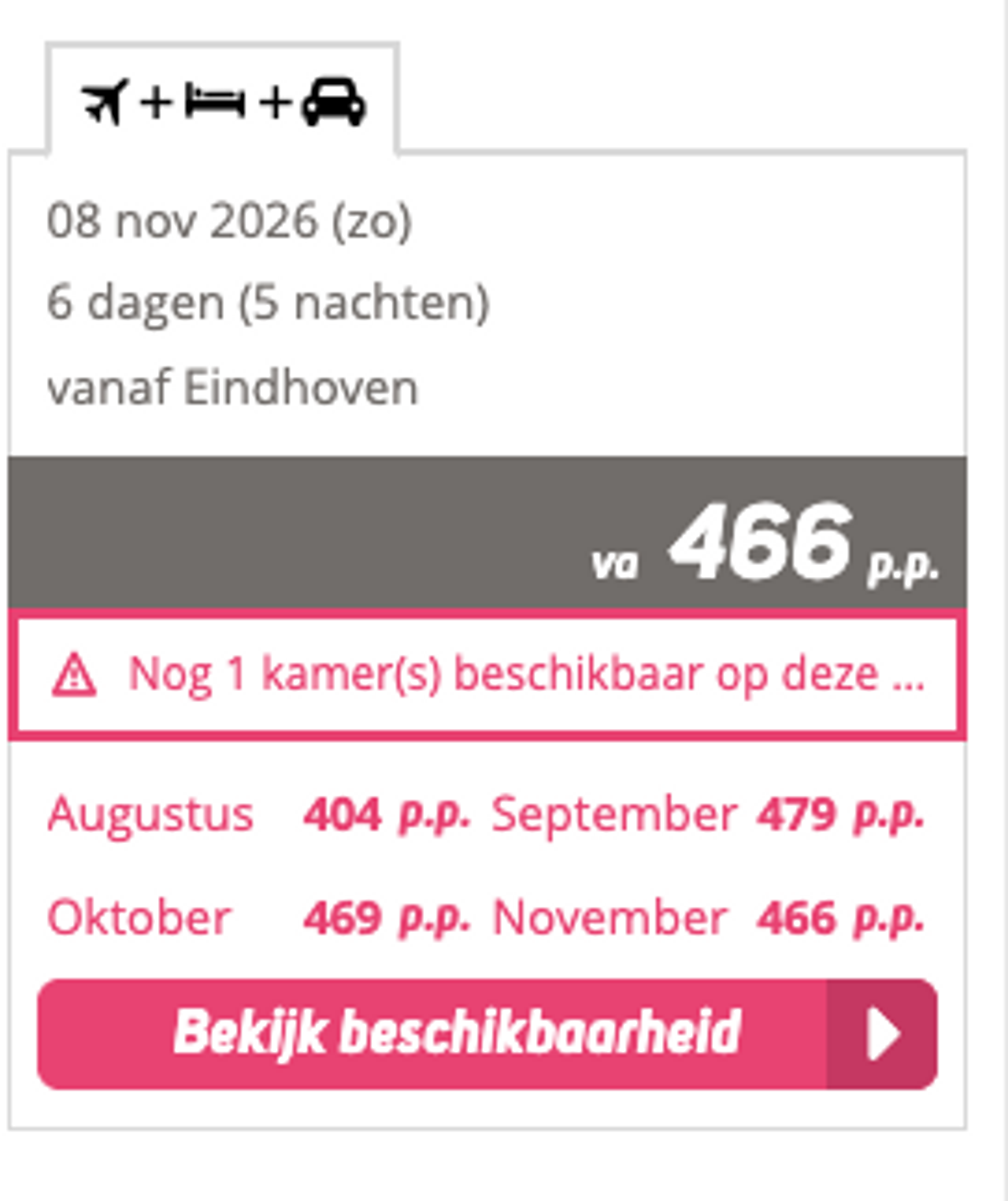 Boekingsvoorbeeld