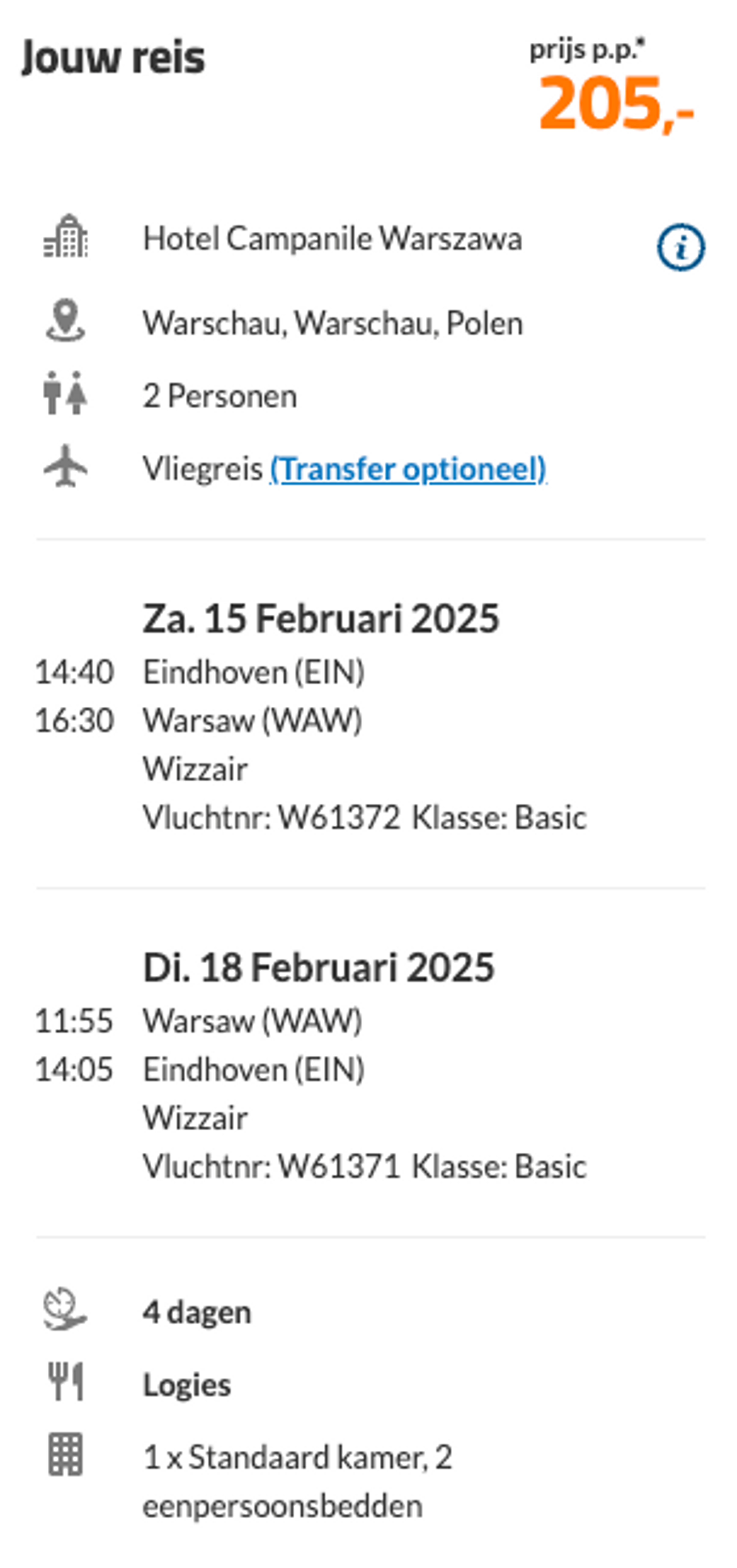 Boekingsvoorbeeld