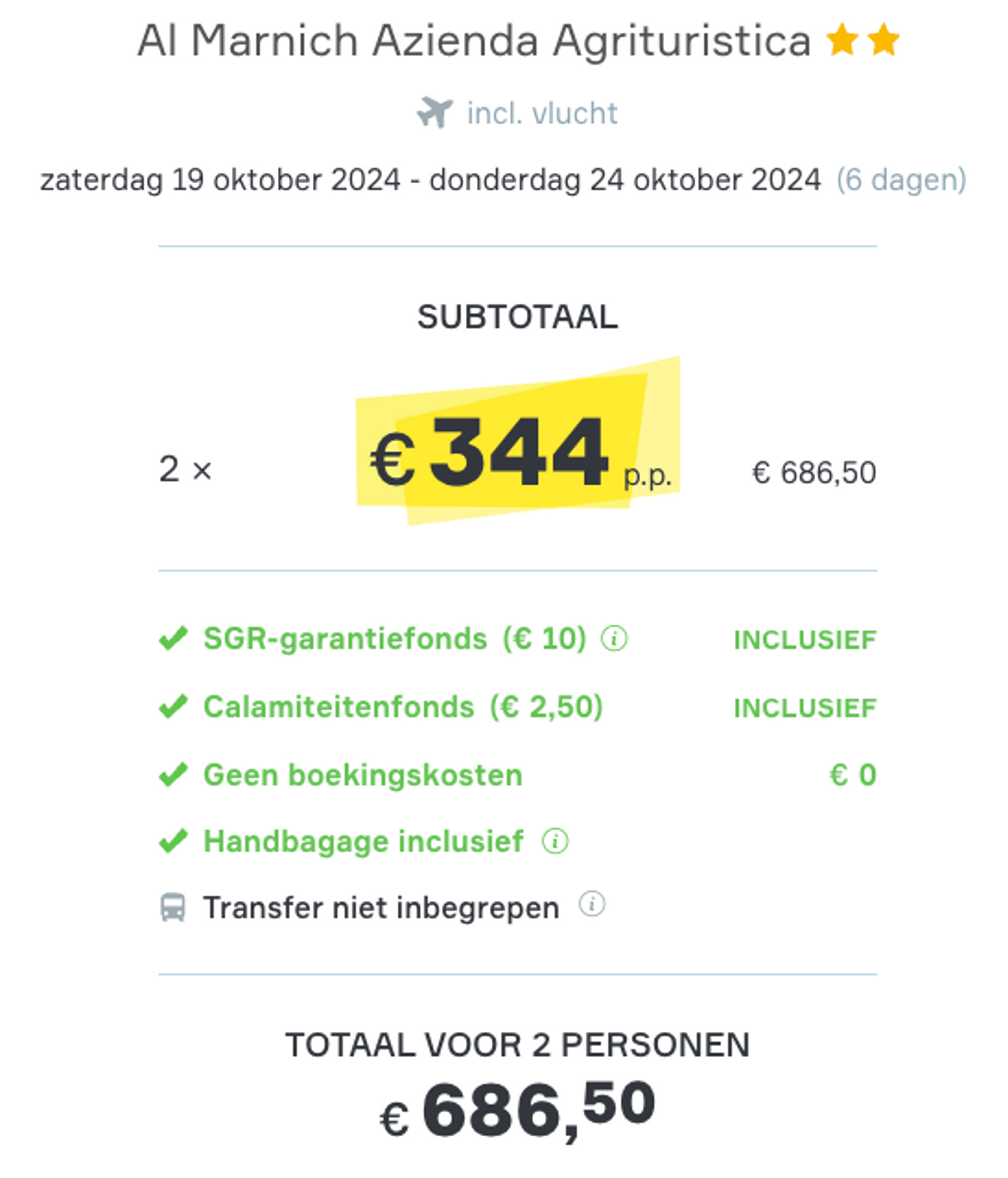 Boekingsvoorbeeld