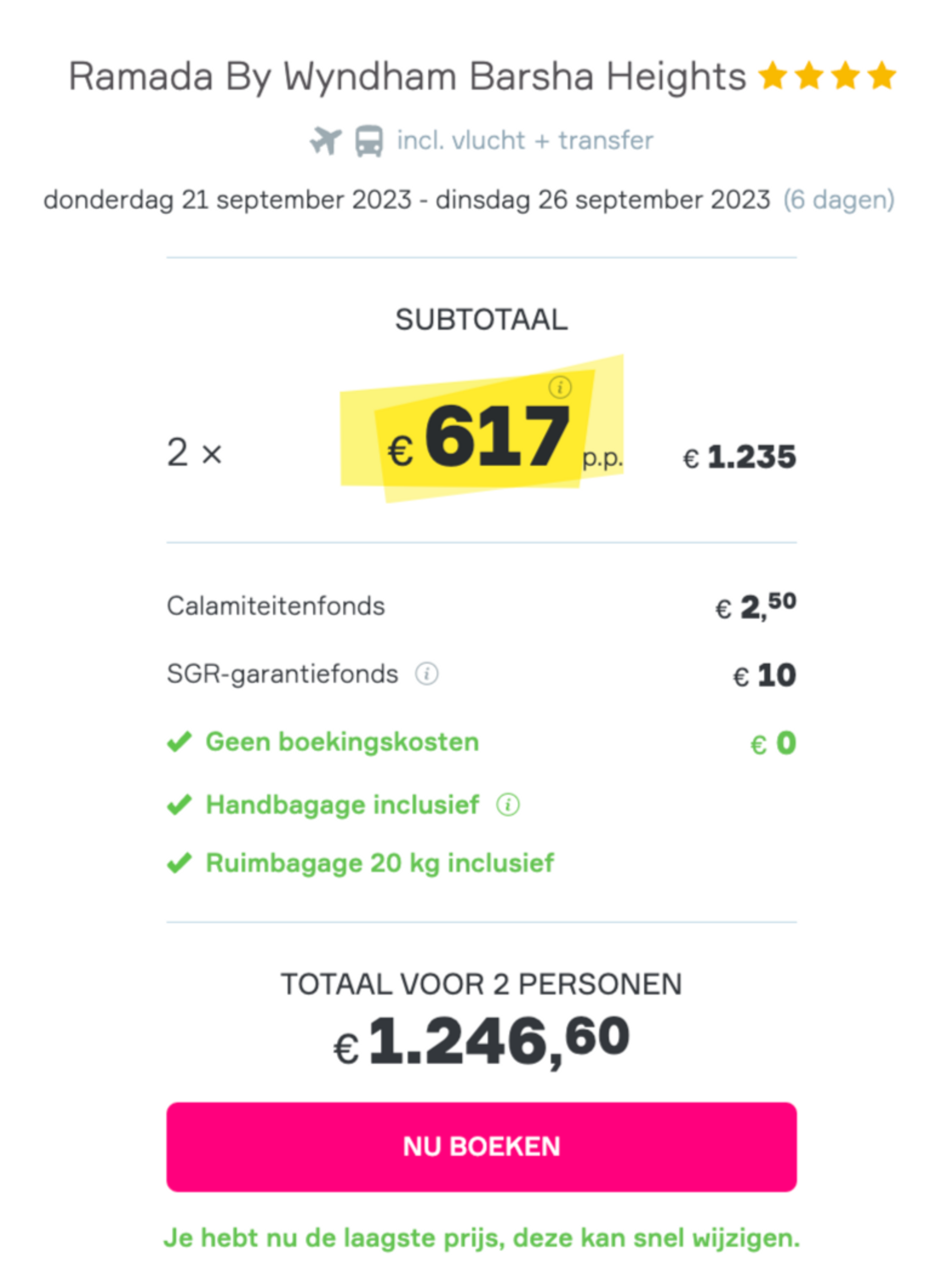 Boekingsvoorbeeld