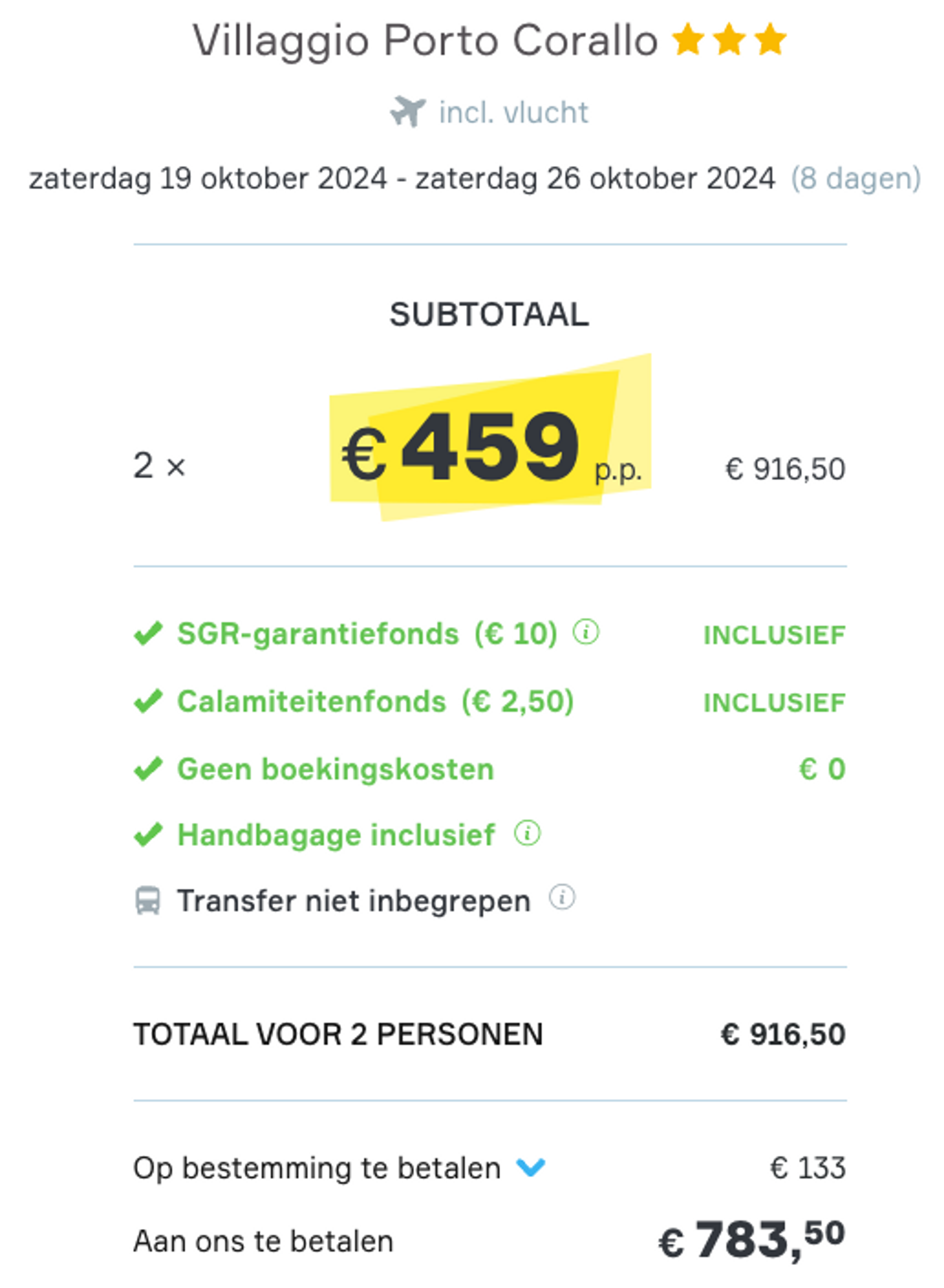 Boekingsvoorbeeld
