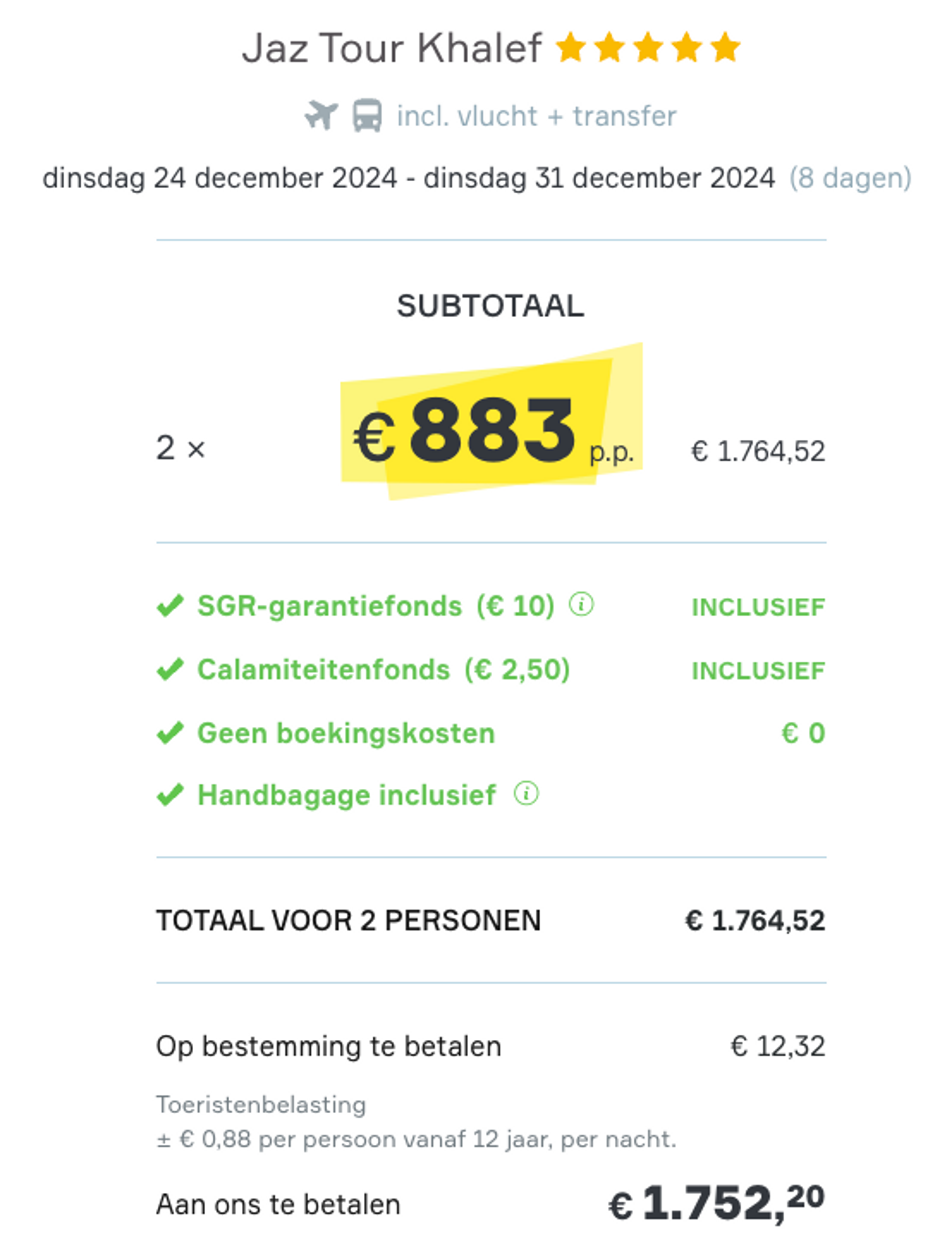 Boekingsvoorbeeld