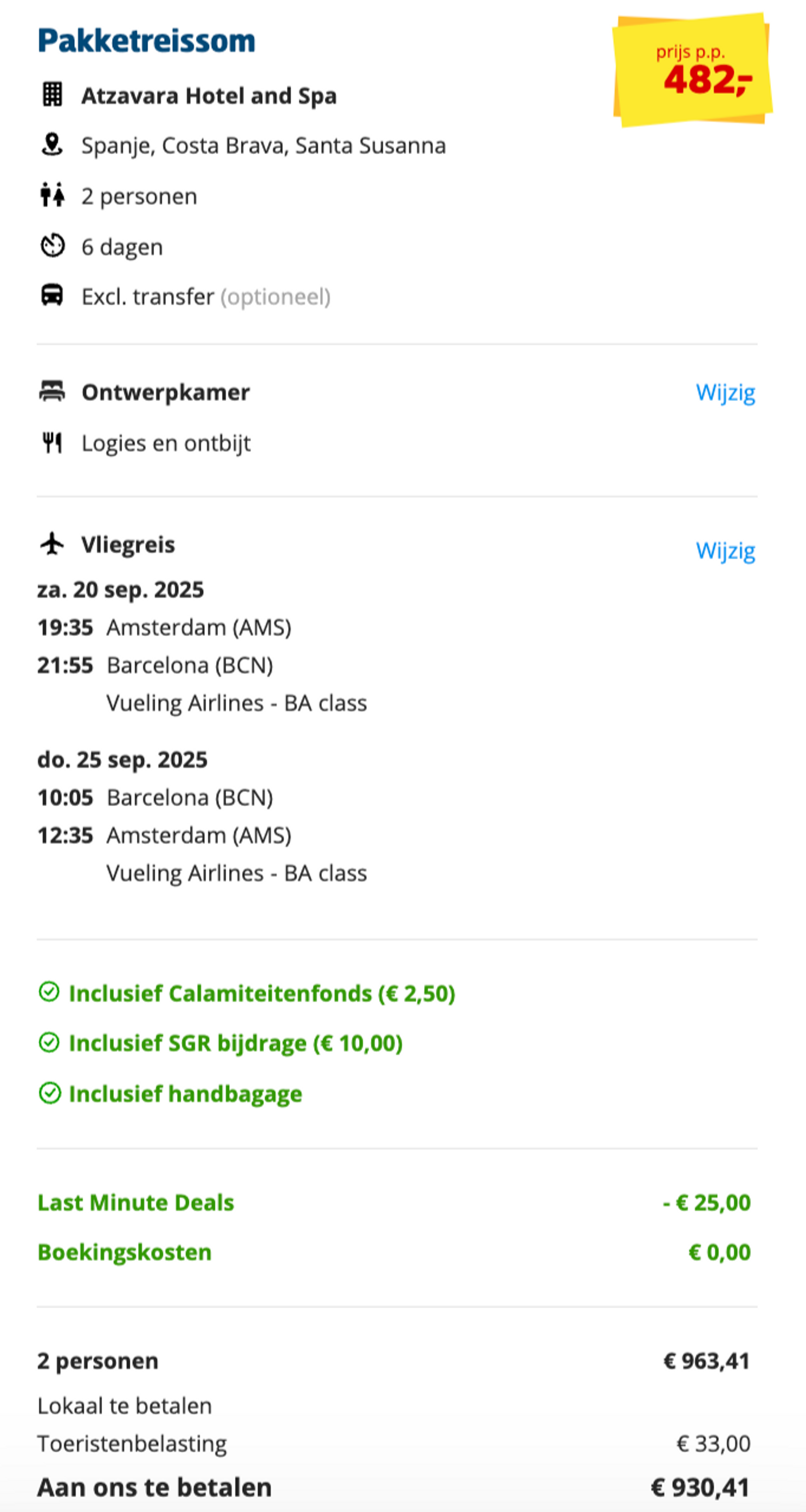 Boekingsvoorbeeld