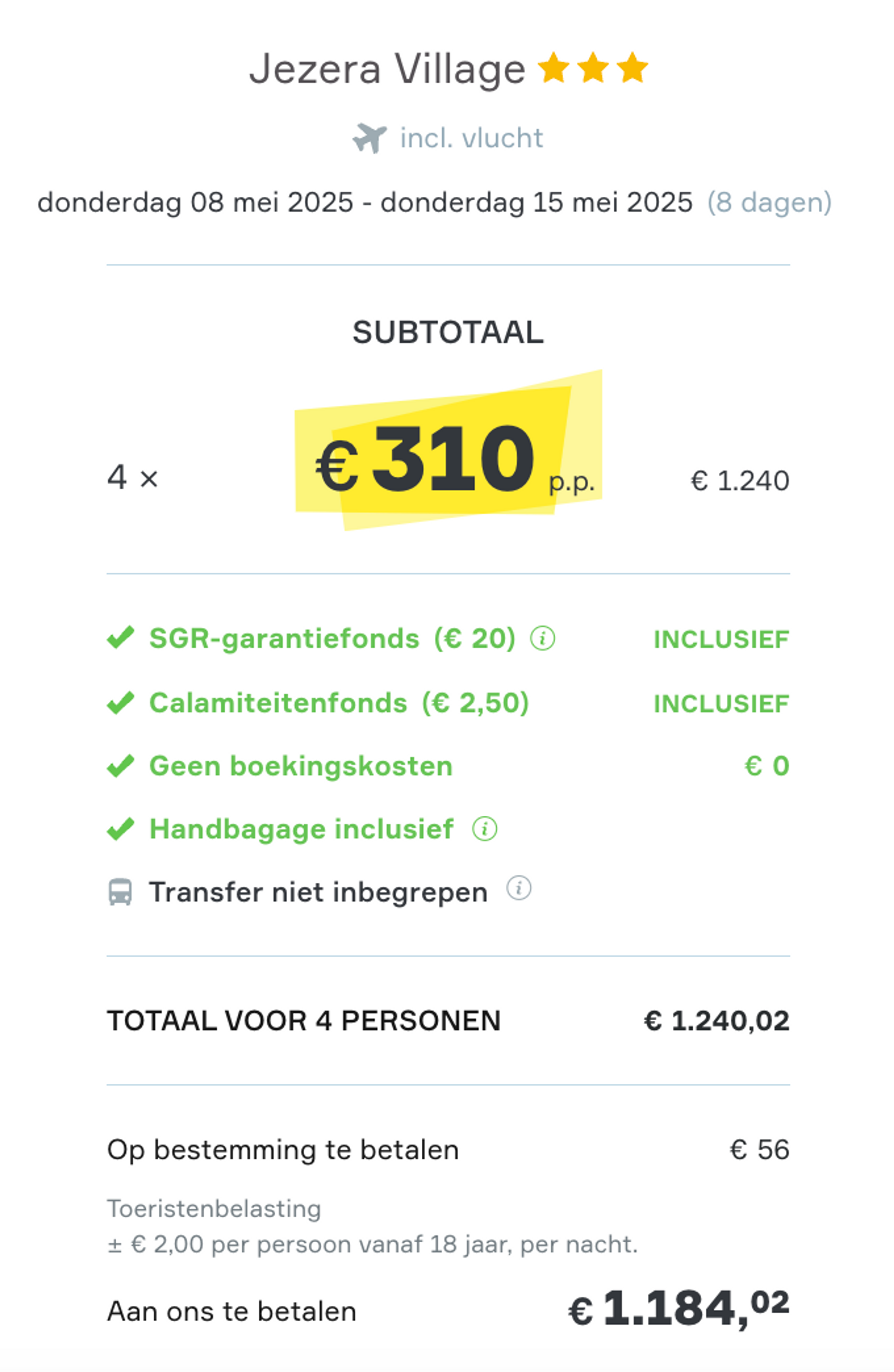 Boekingsvoorbeeld
