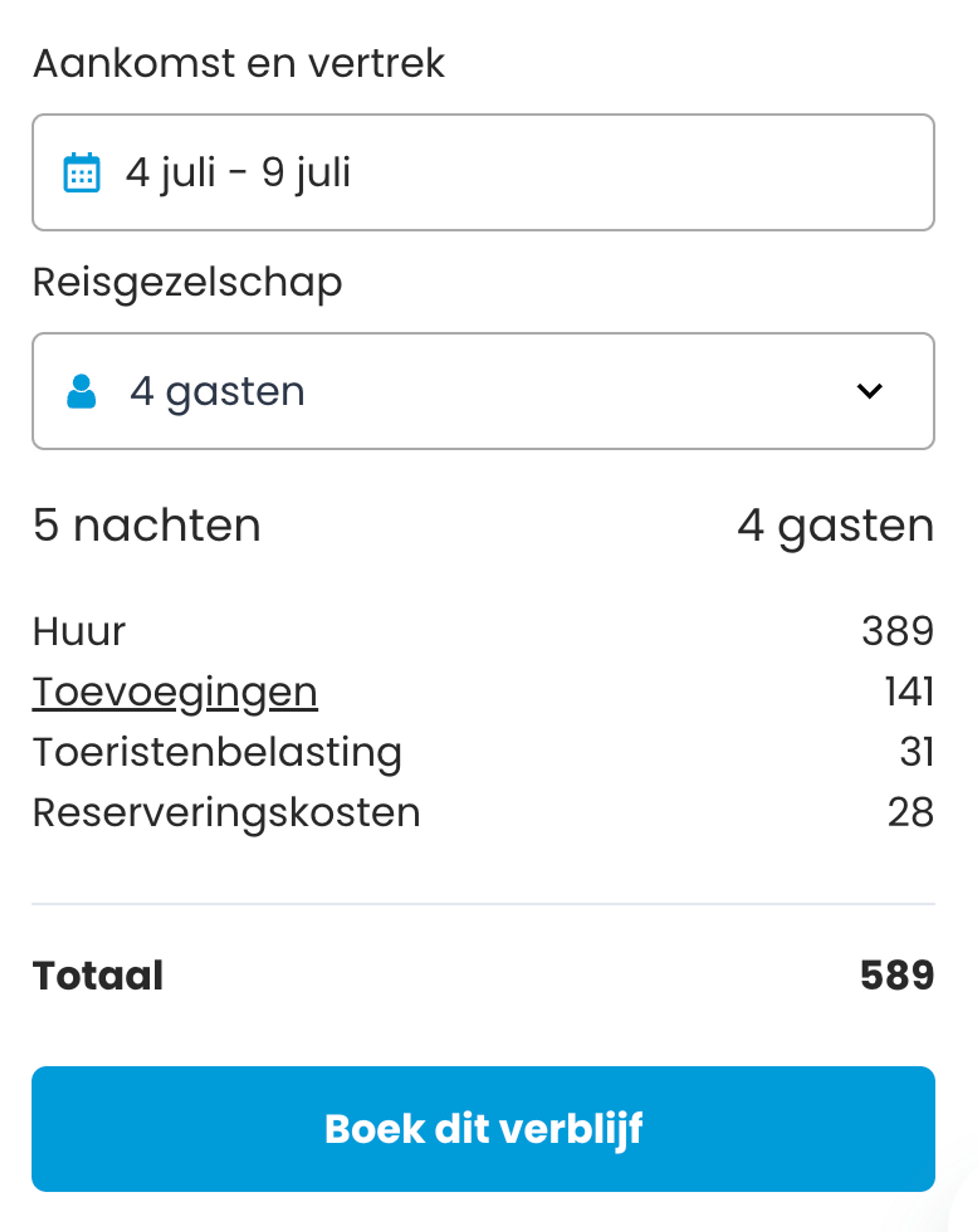 Boekingsvoorbeeld