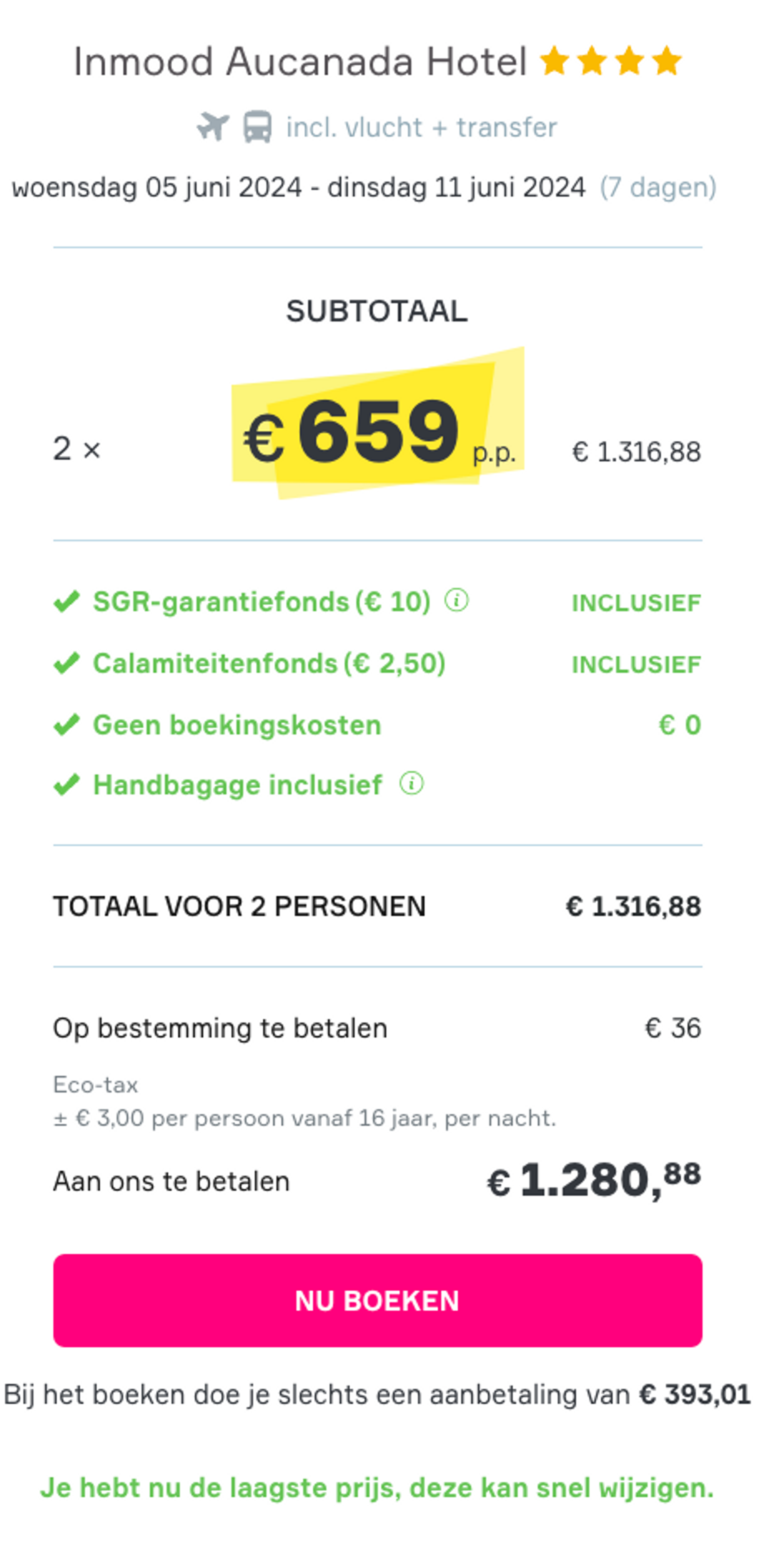 Boekingsvoorbeeld