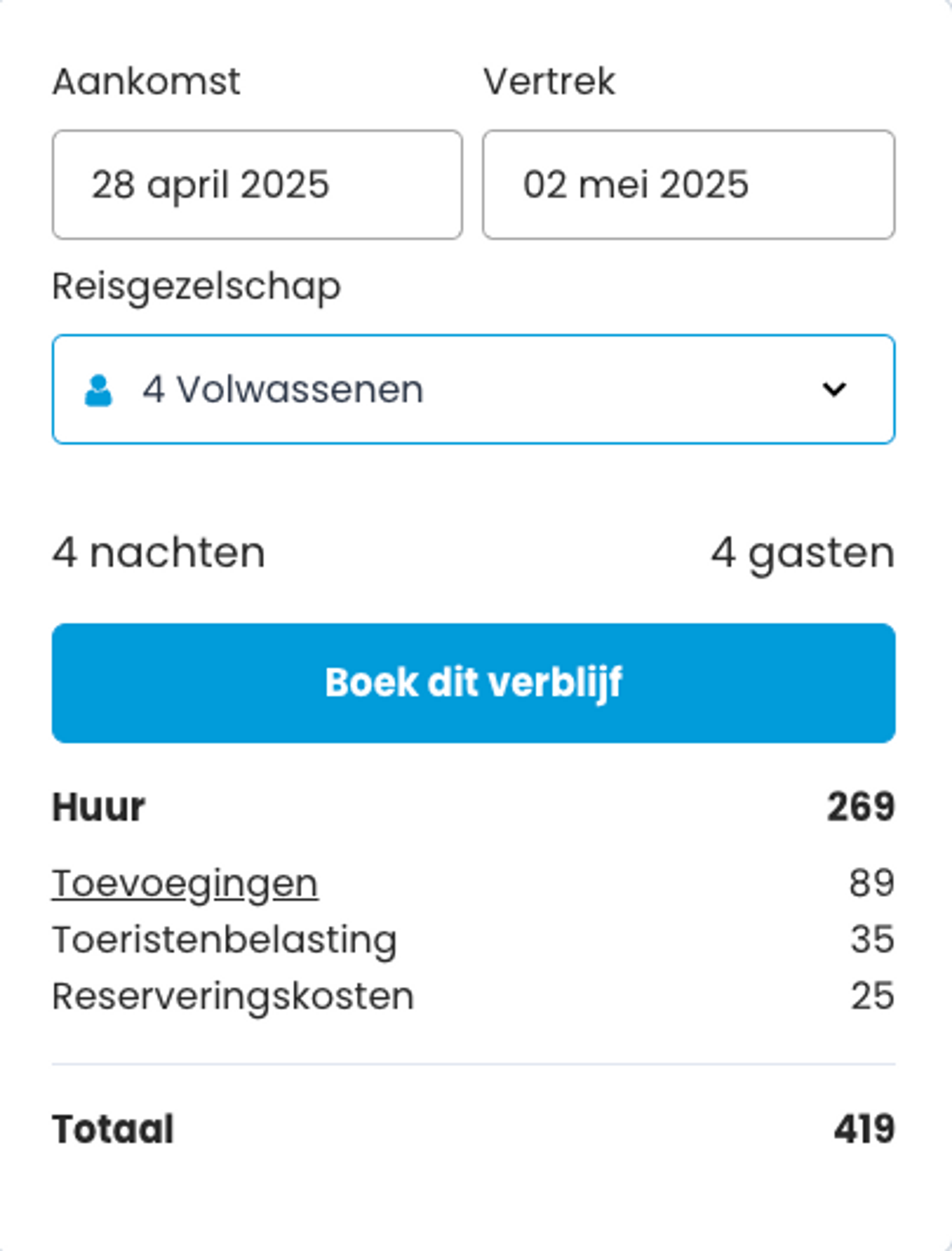 Boekingsvoorbeeld