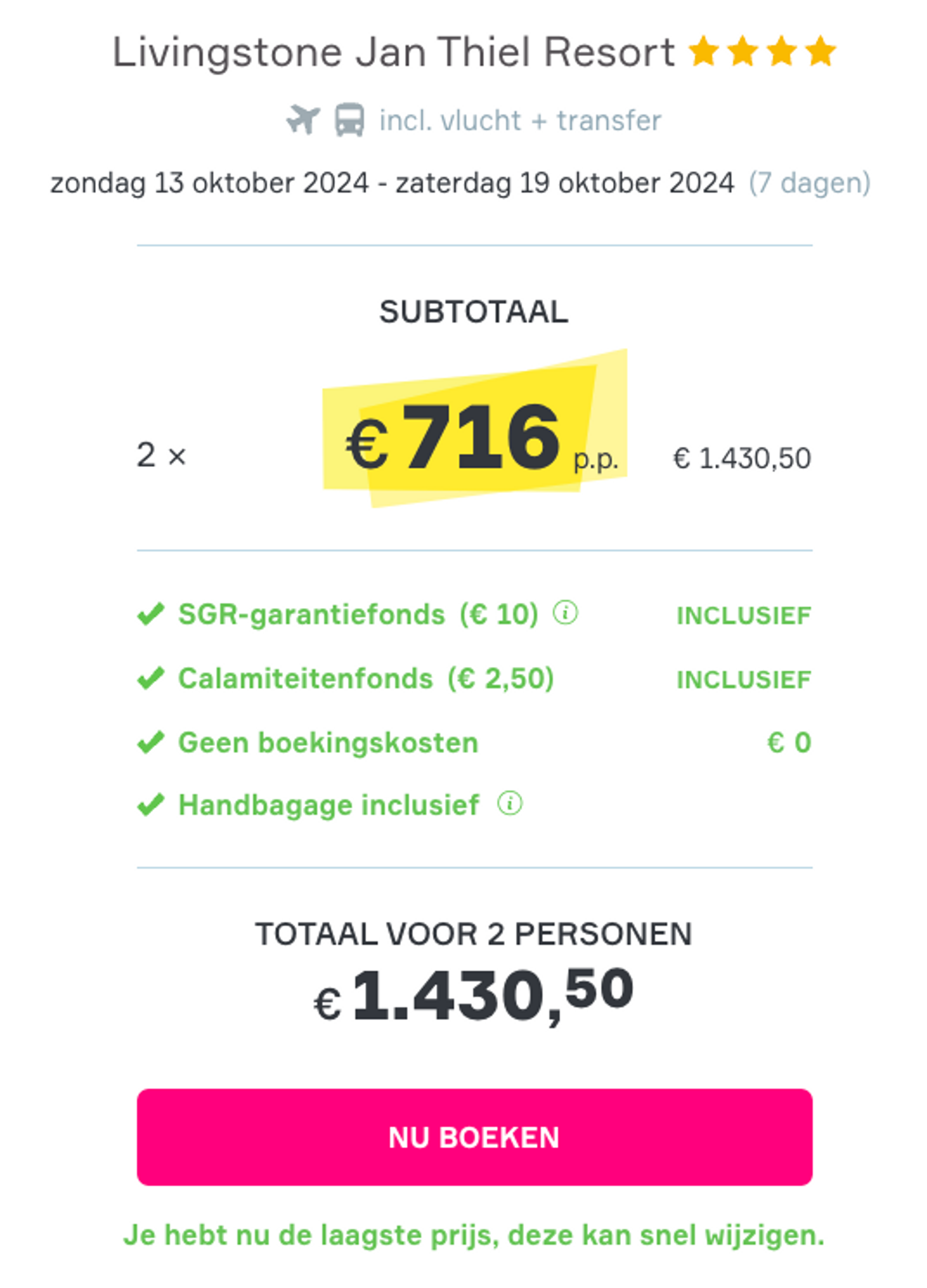 Boekingsvoorbeeld