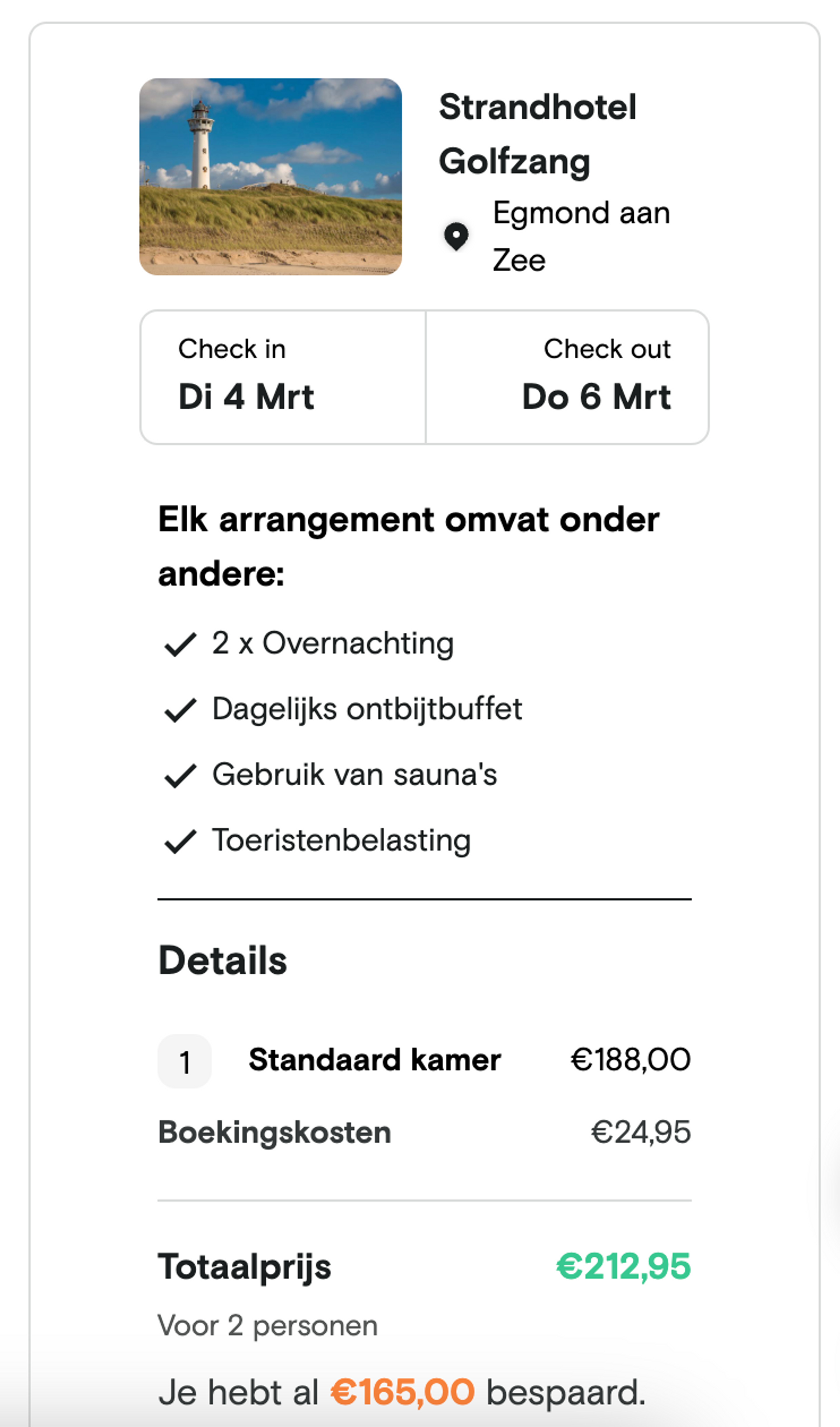 Boekingsvoorbeeld