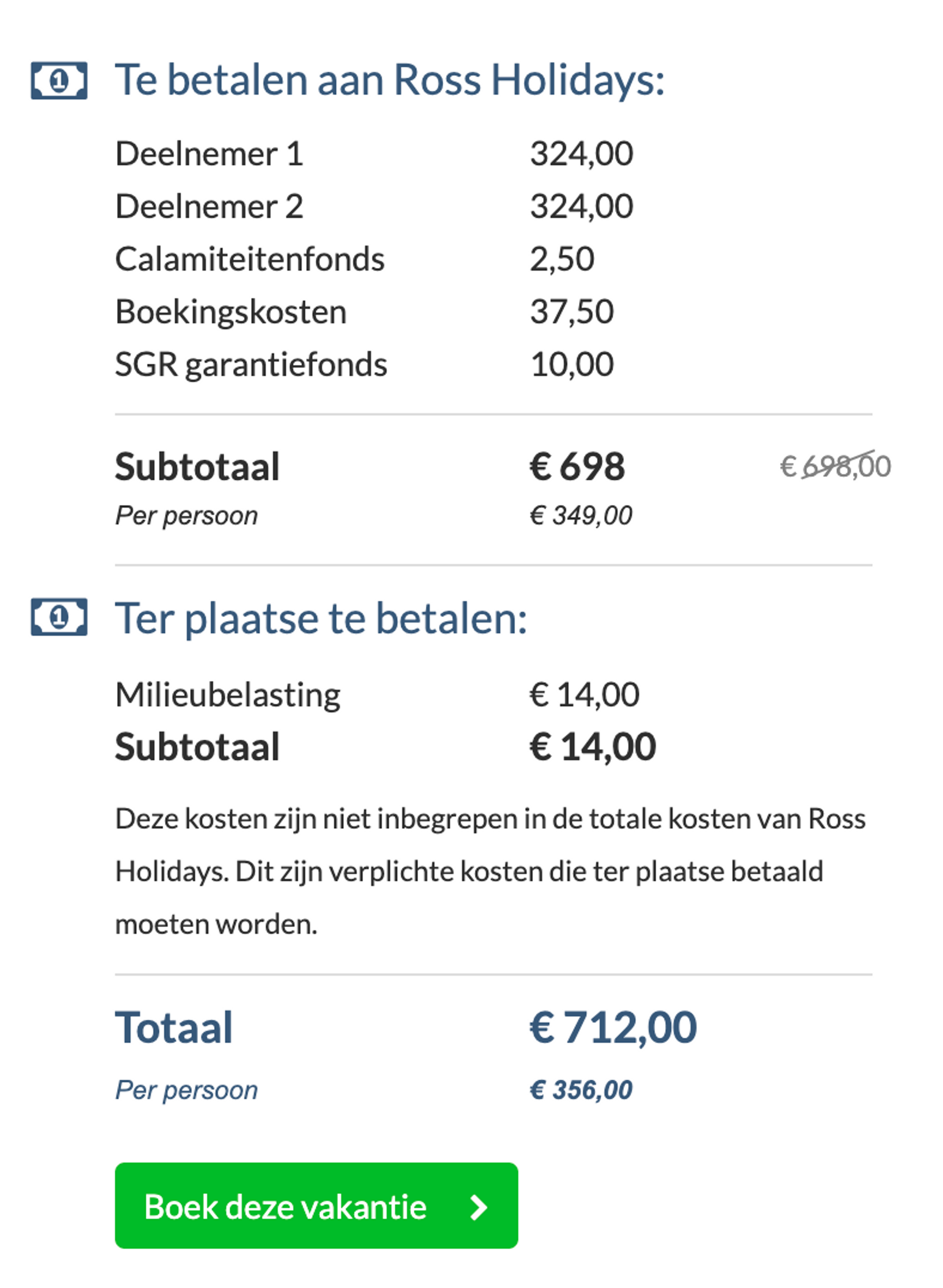 Boekingsvoorbeeld