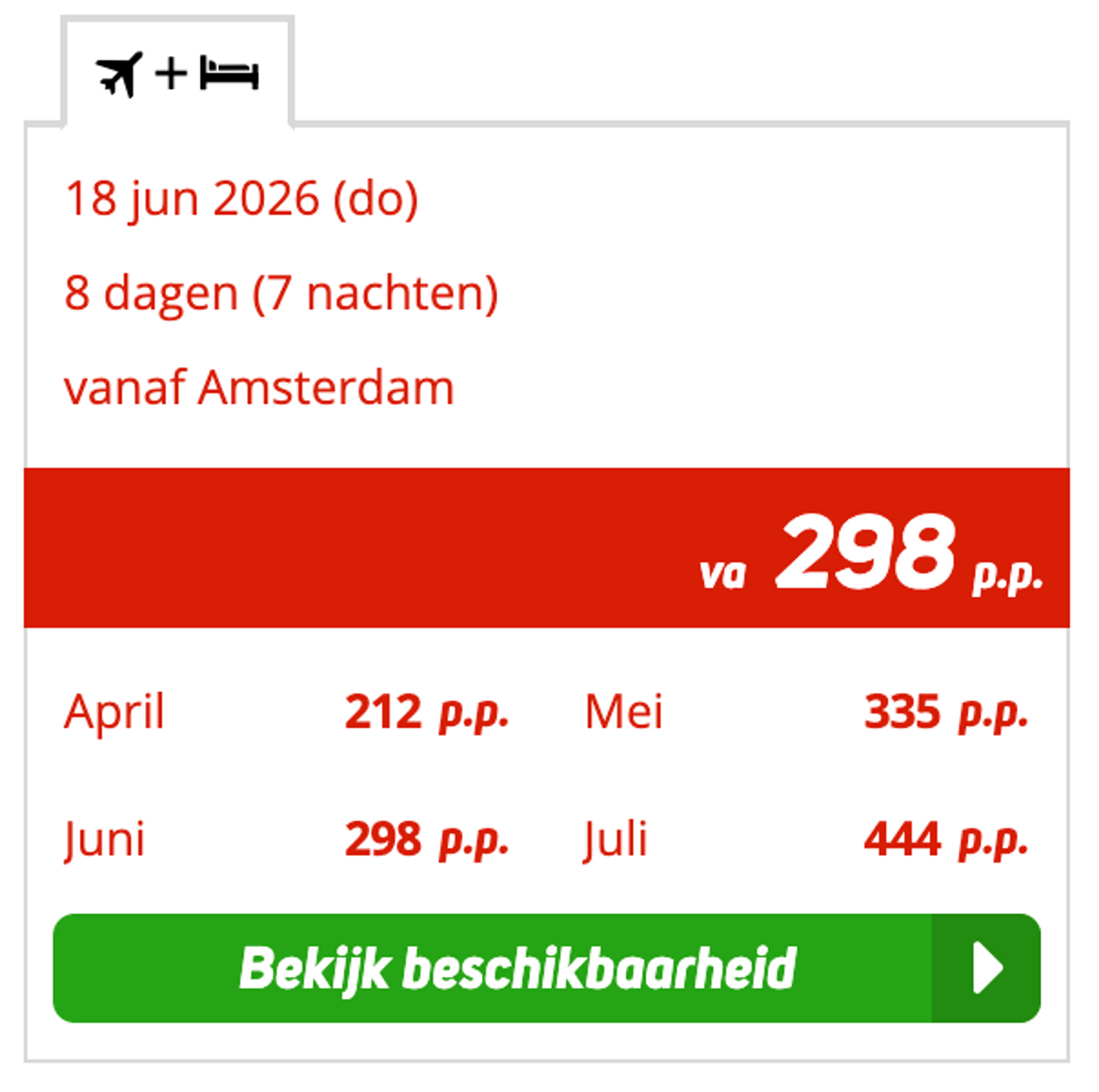 Boekingsvoorbeeld