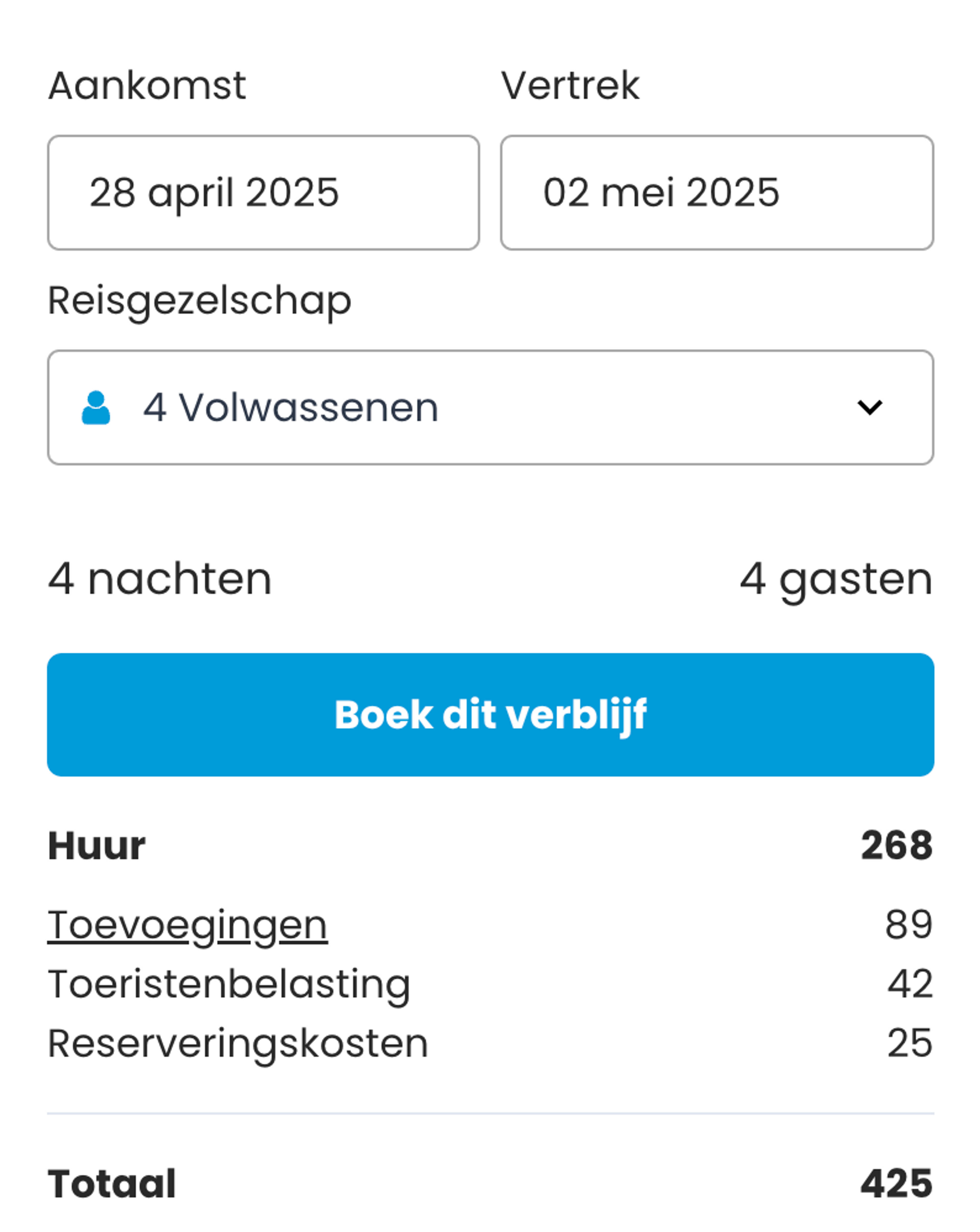 Boekingsvoorbeeld