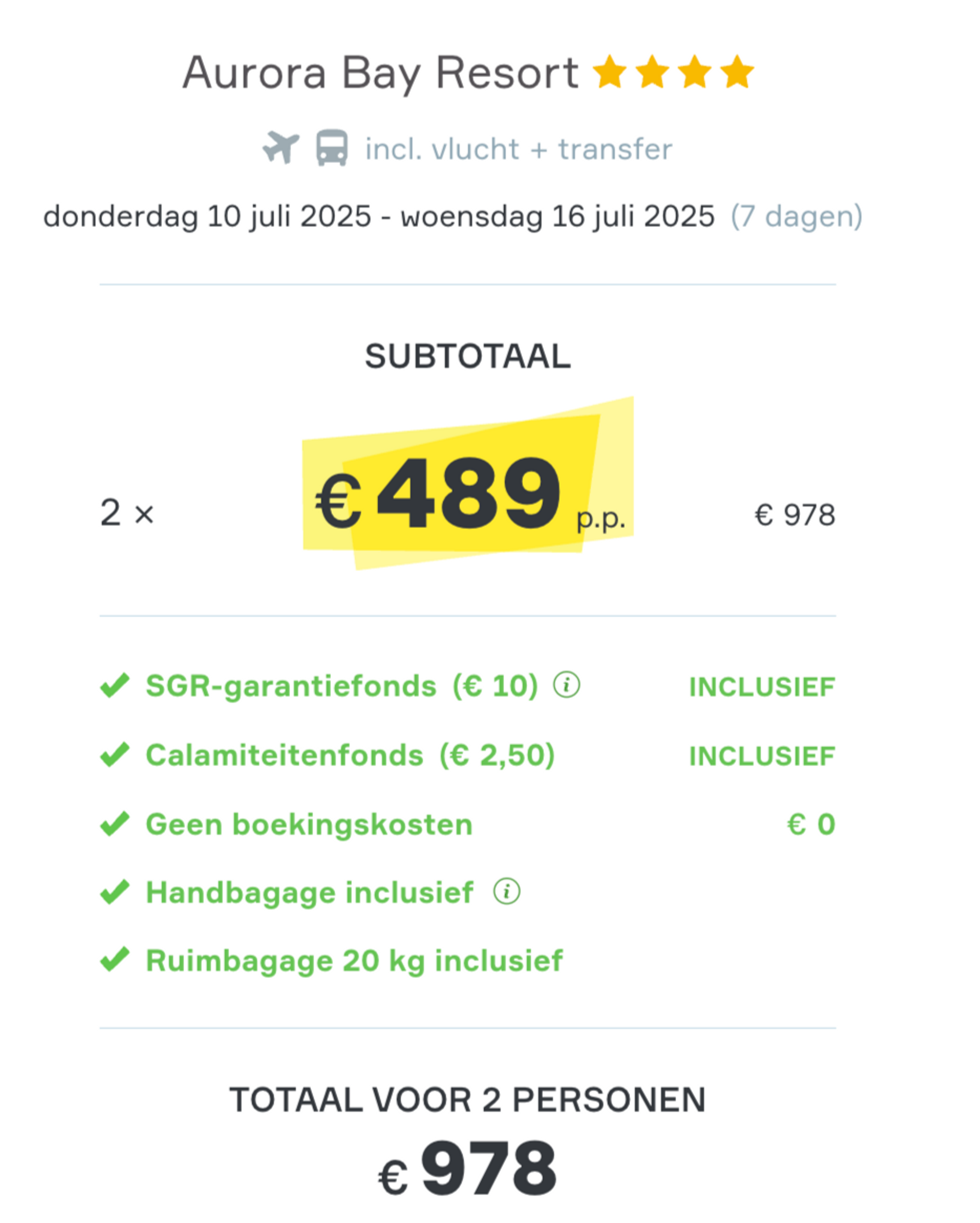 Boekingsvoorbeeld