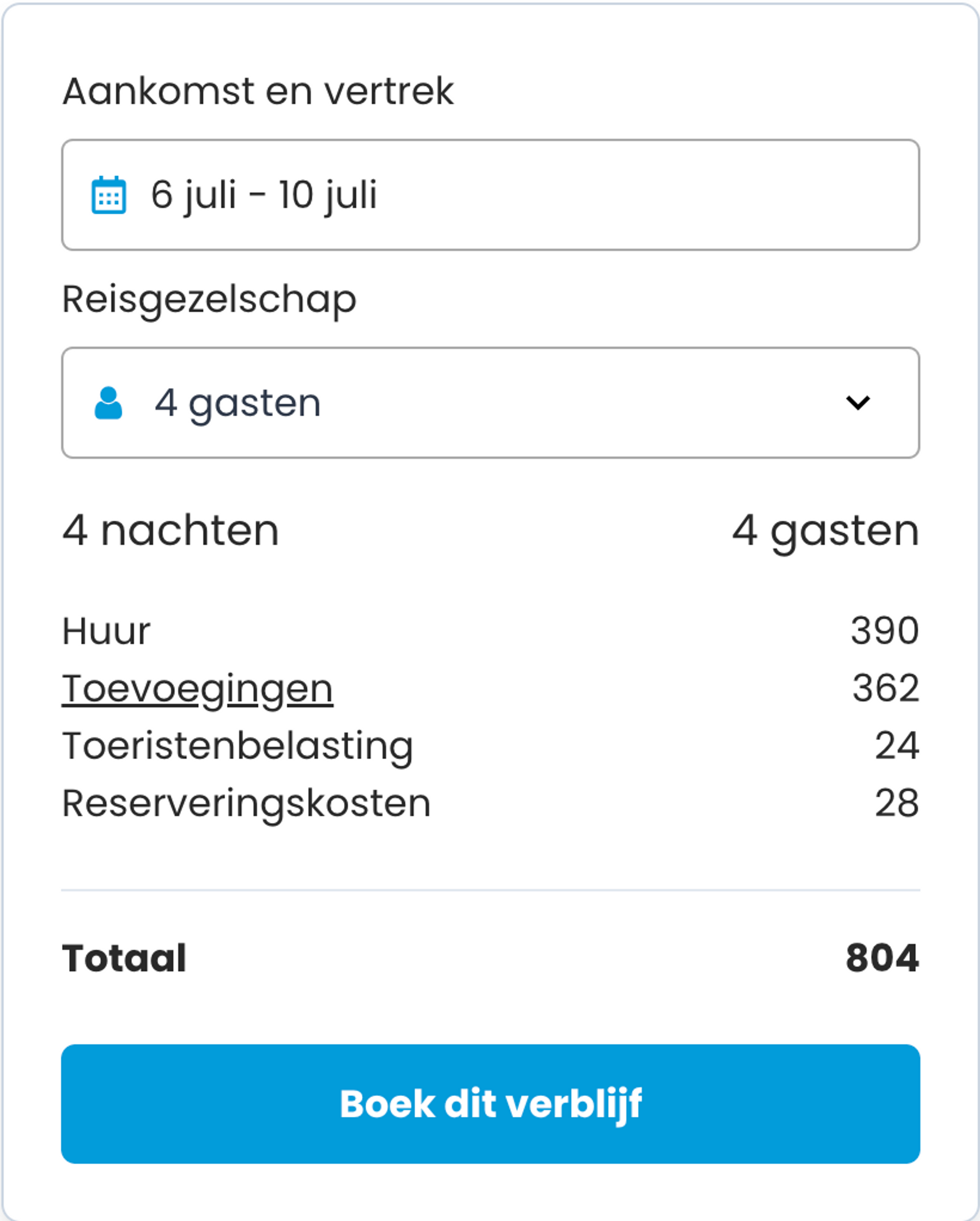 Boekingsvoorbeeld