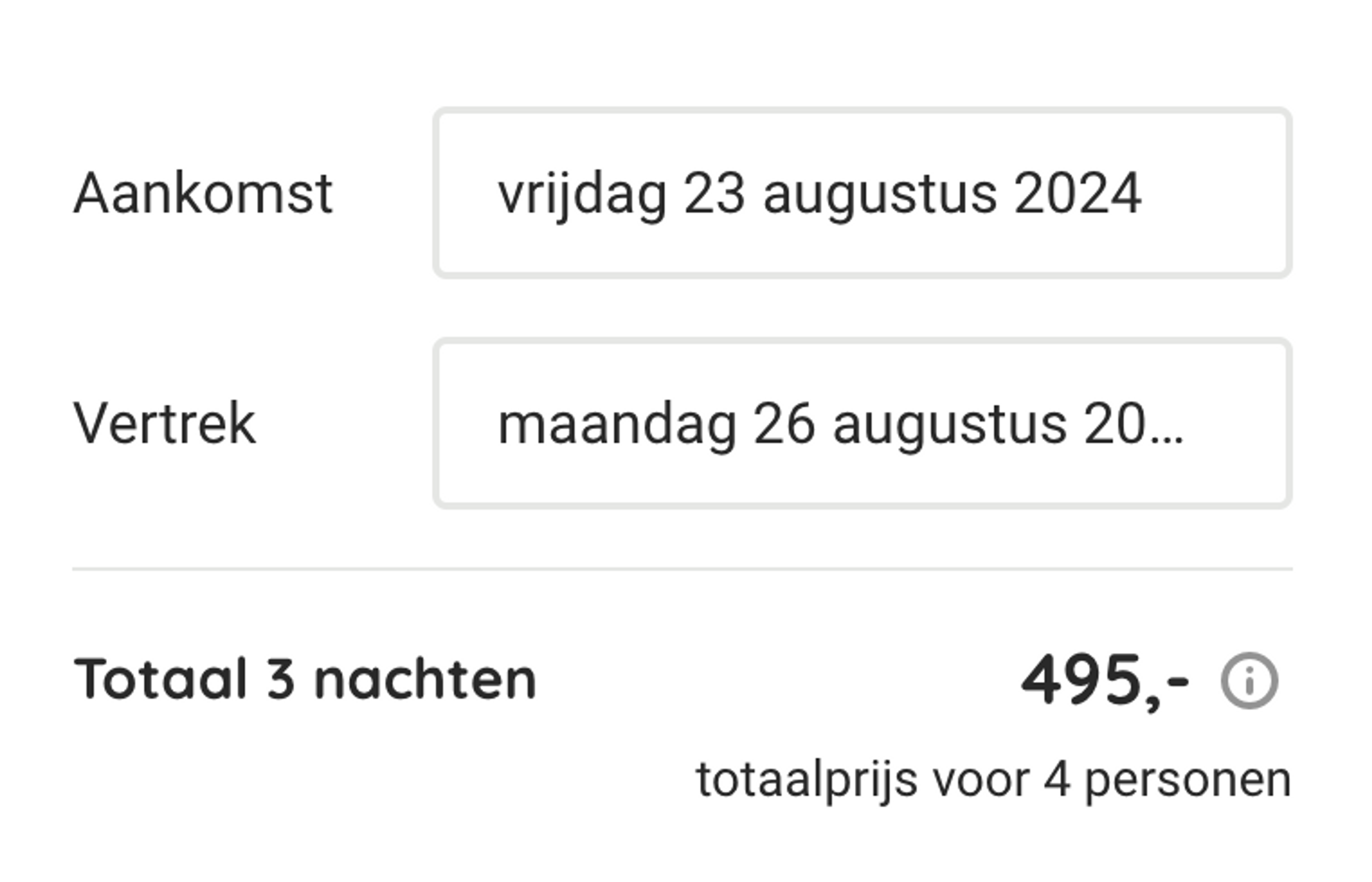 Boekingsvoorbeeld