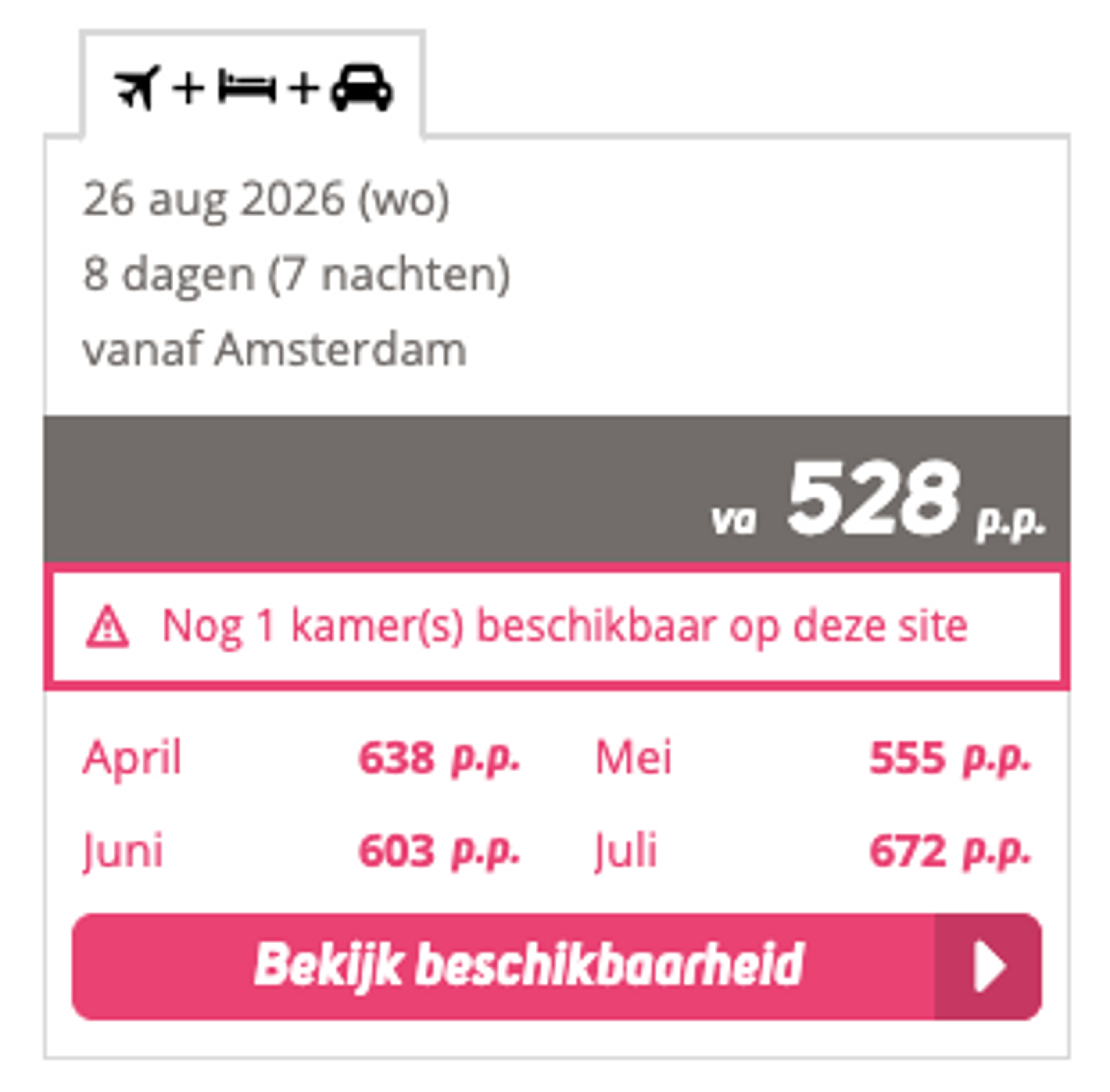 Boekingsvoorbeeld