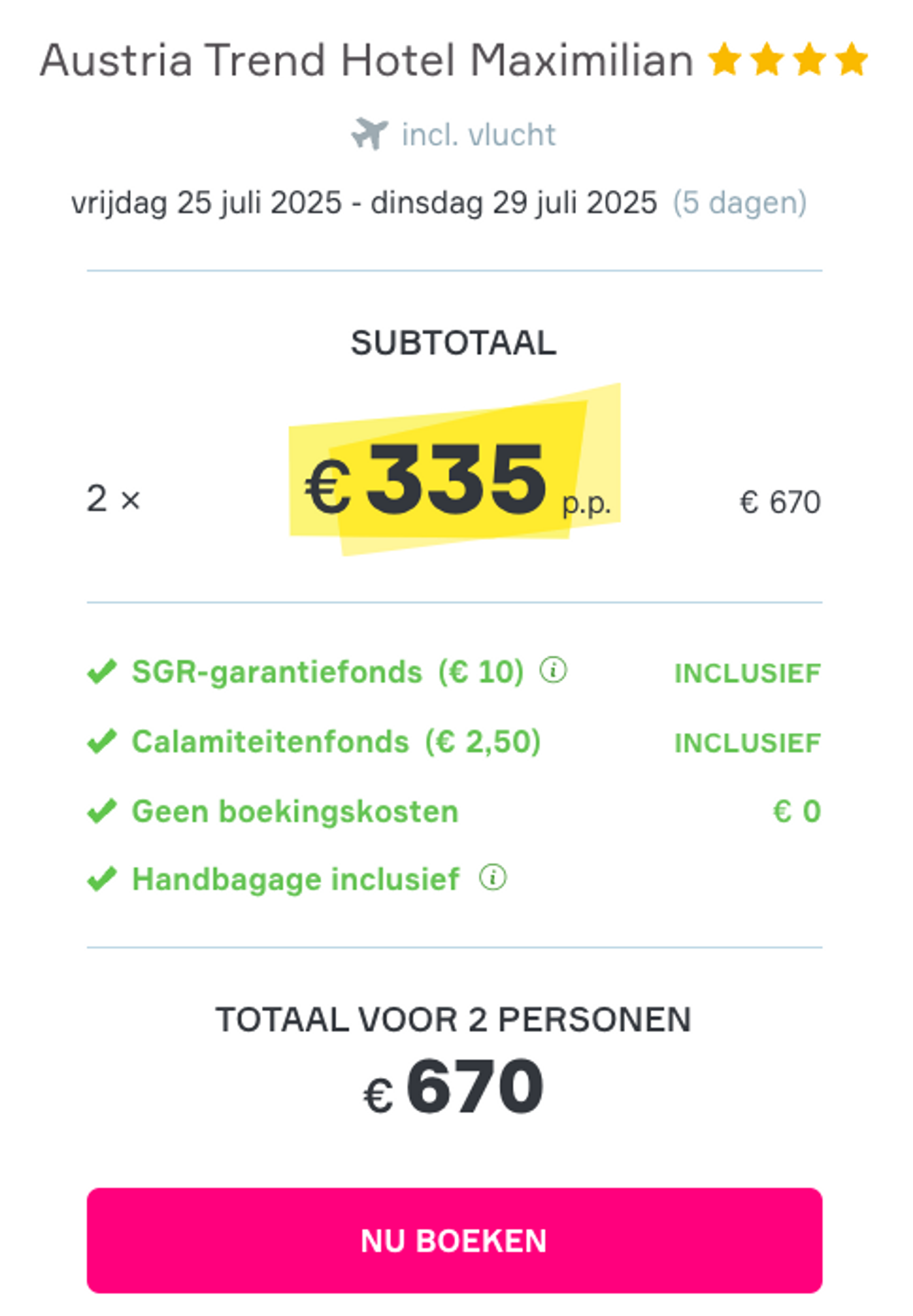 Boekingsvoorbeeld