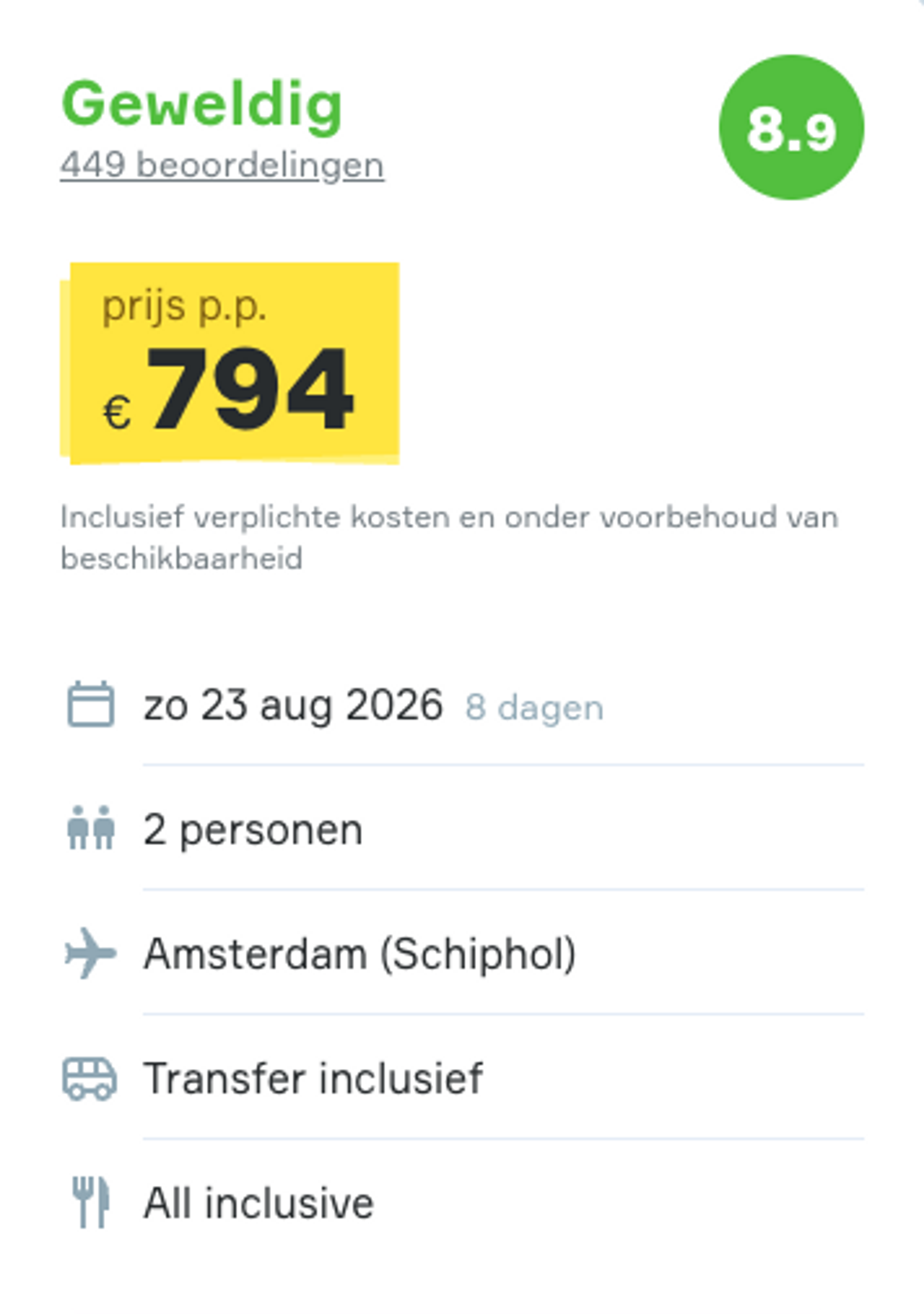 Boekingsvoorbeeld