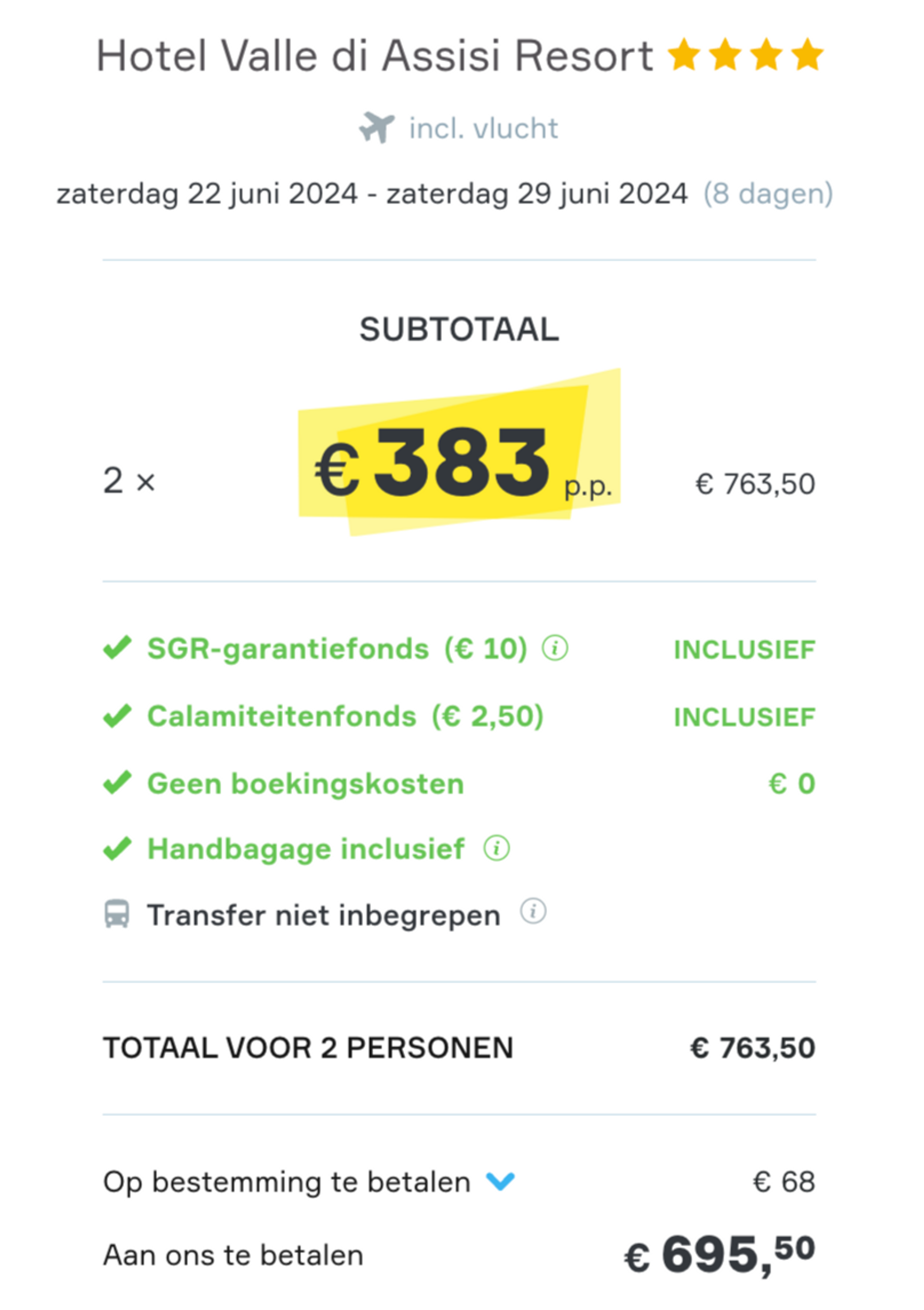 Boekingsvoorbeeld