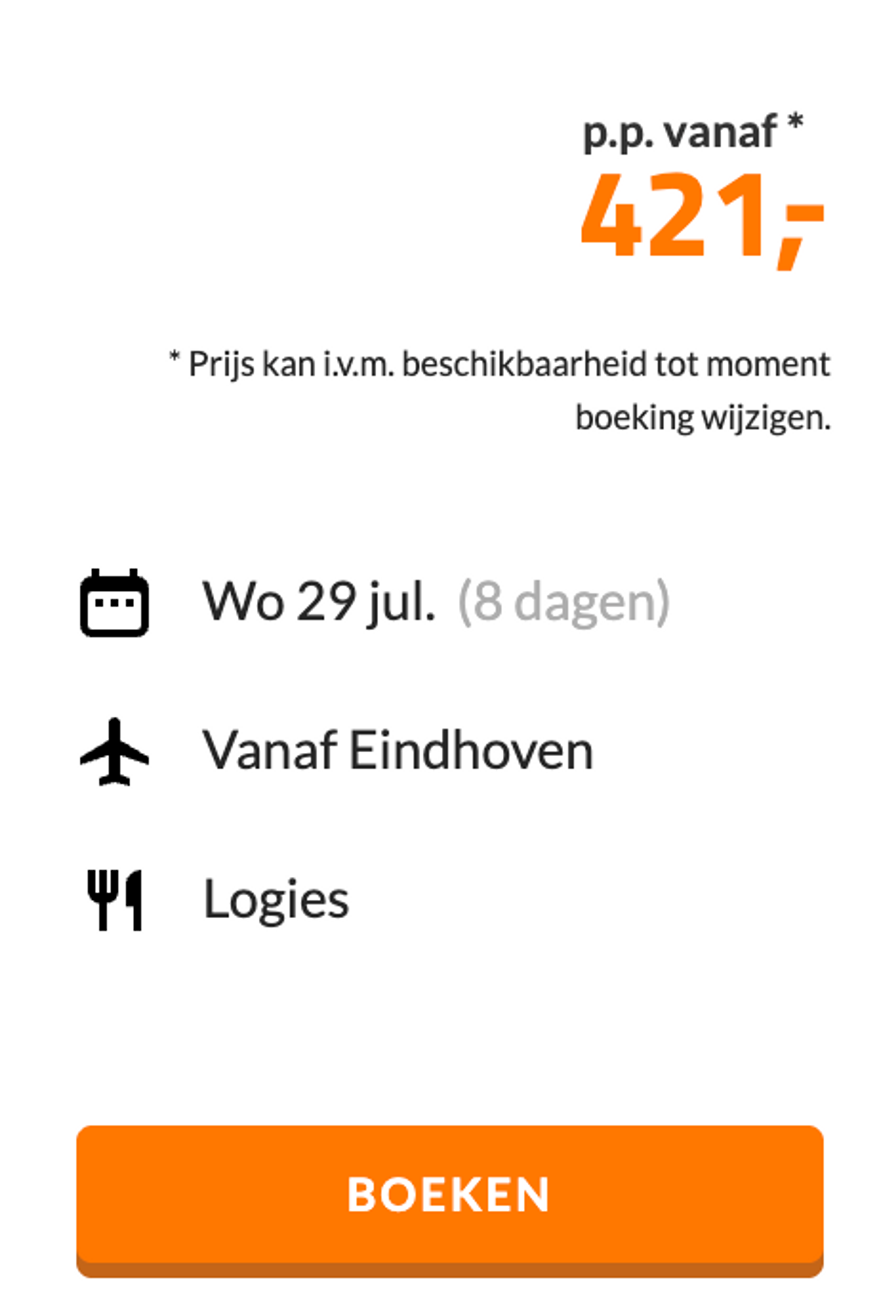 Boekingsvoorbeeld