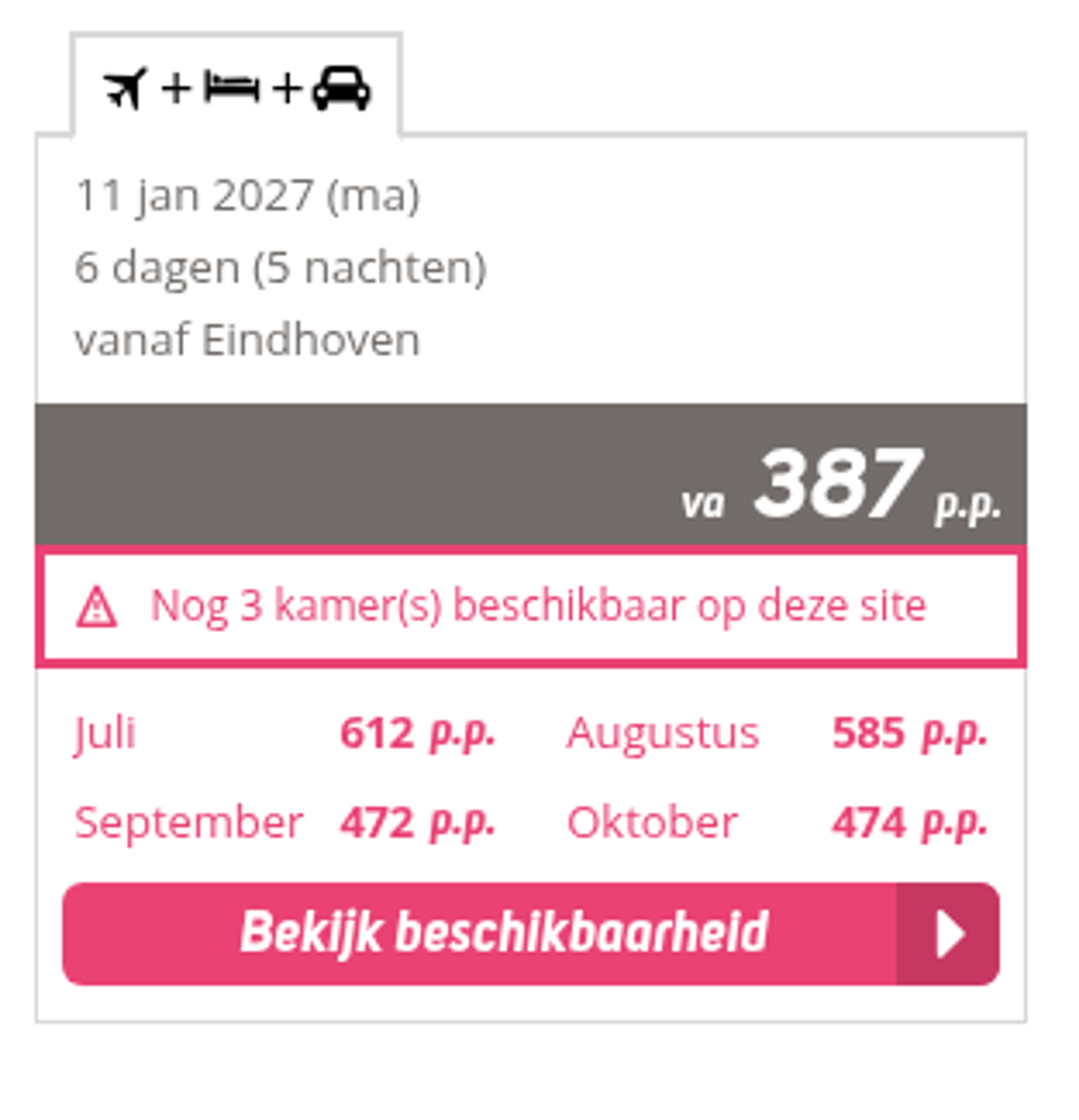 Boekingsvoorbeeld