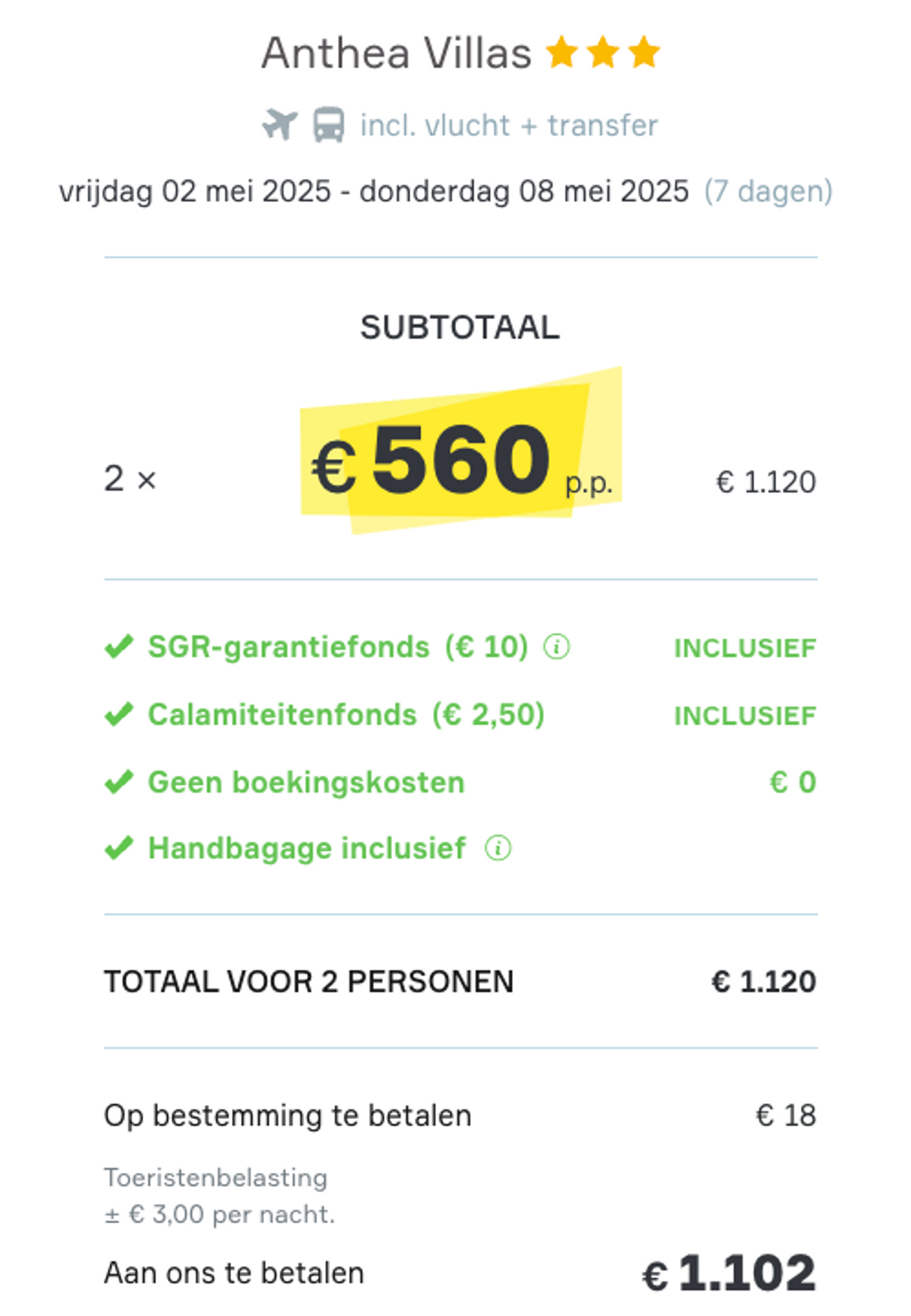 Boekingsvoorbeeld