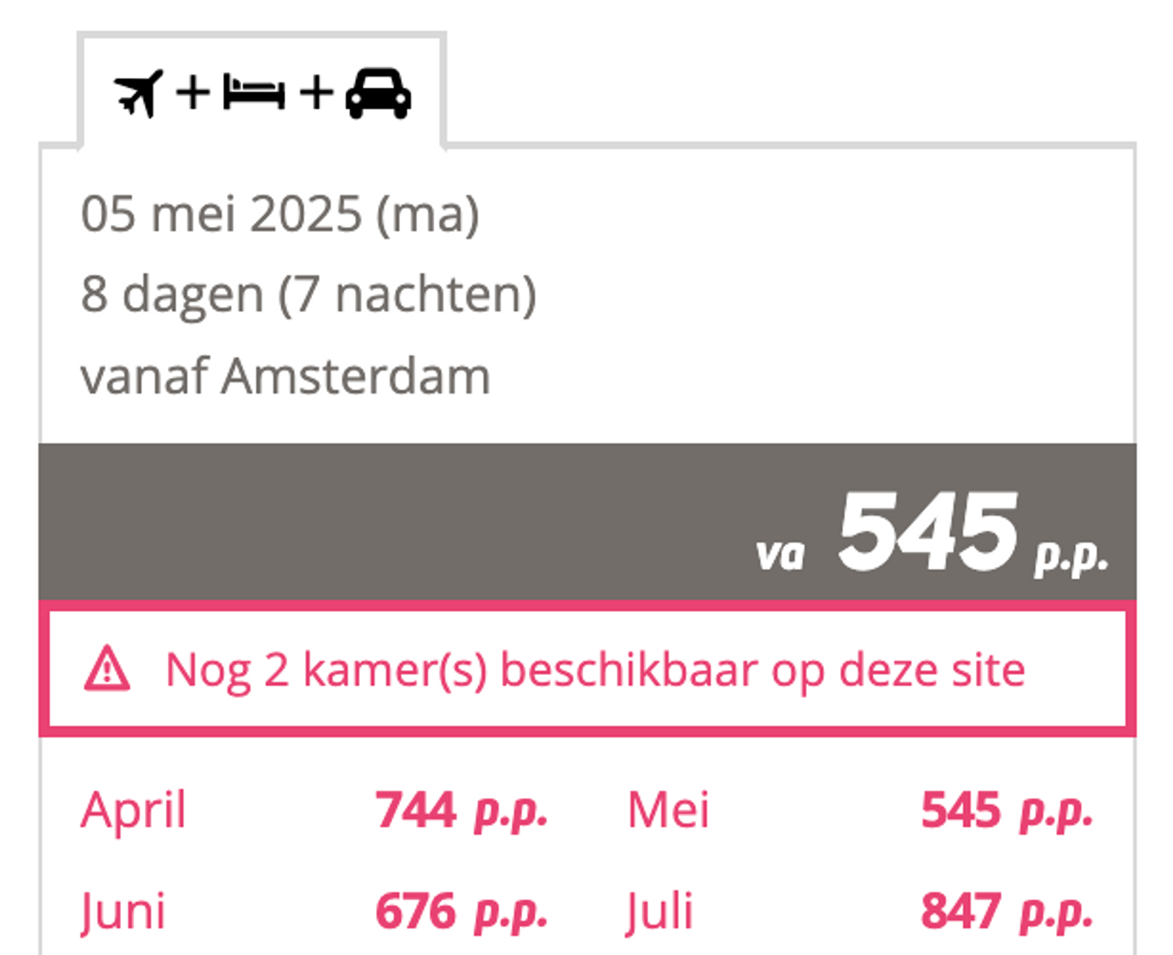 Boekingsvoorbeeld