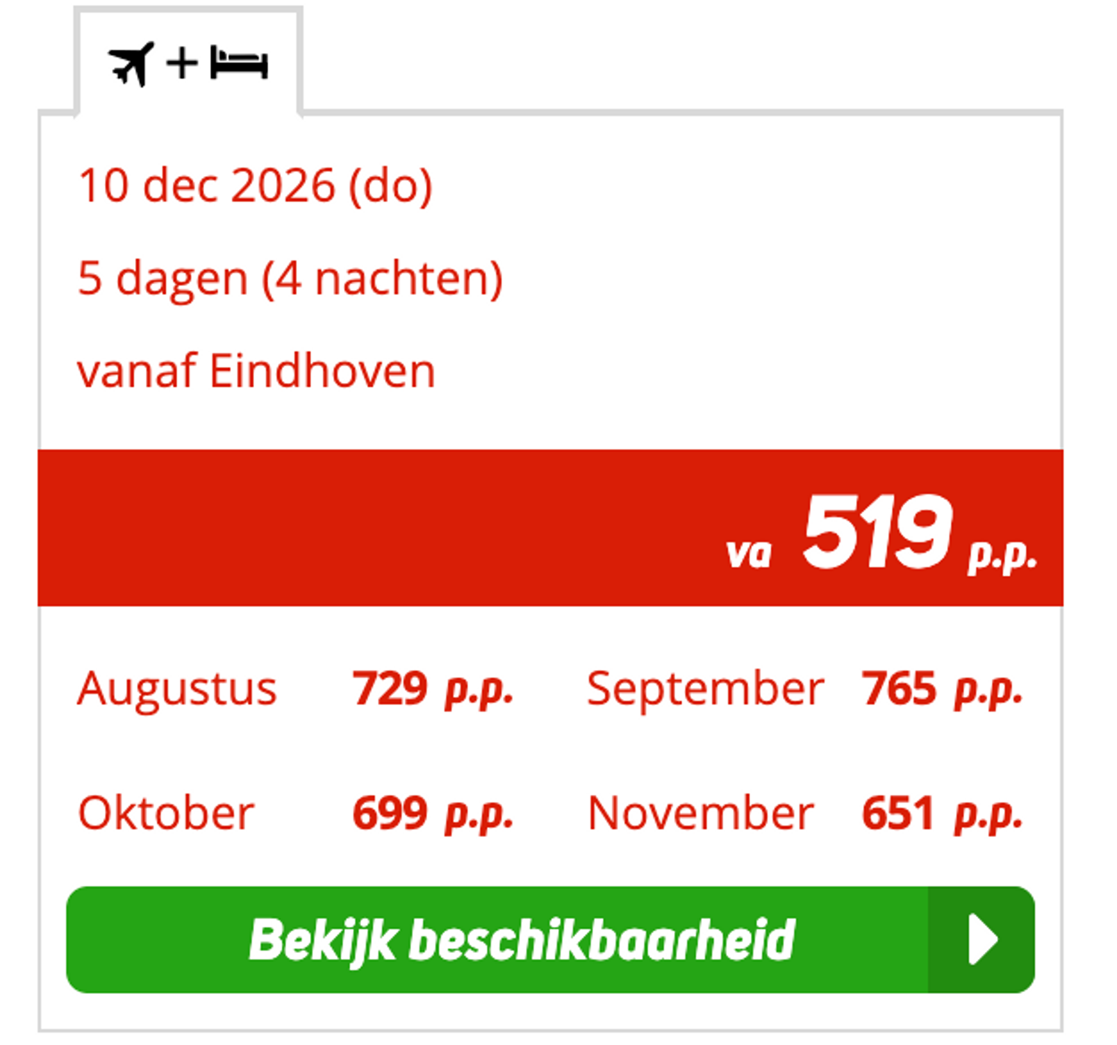 Boekingsvoorbeeld